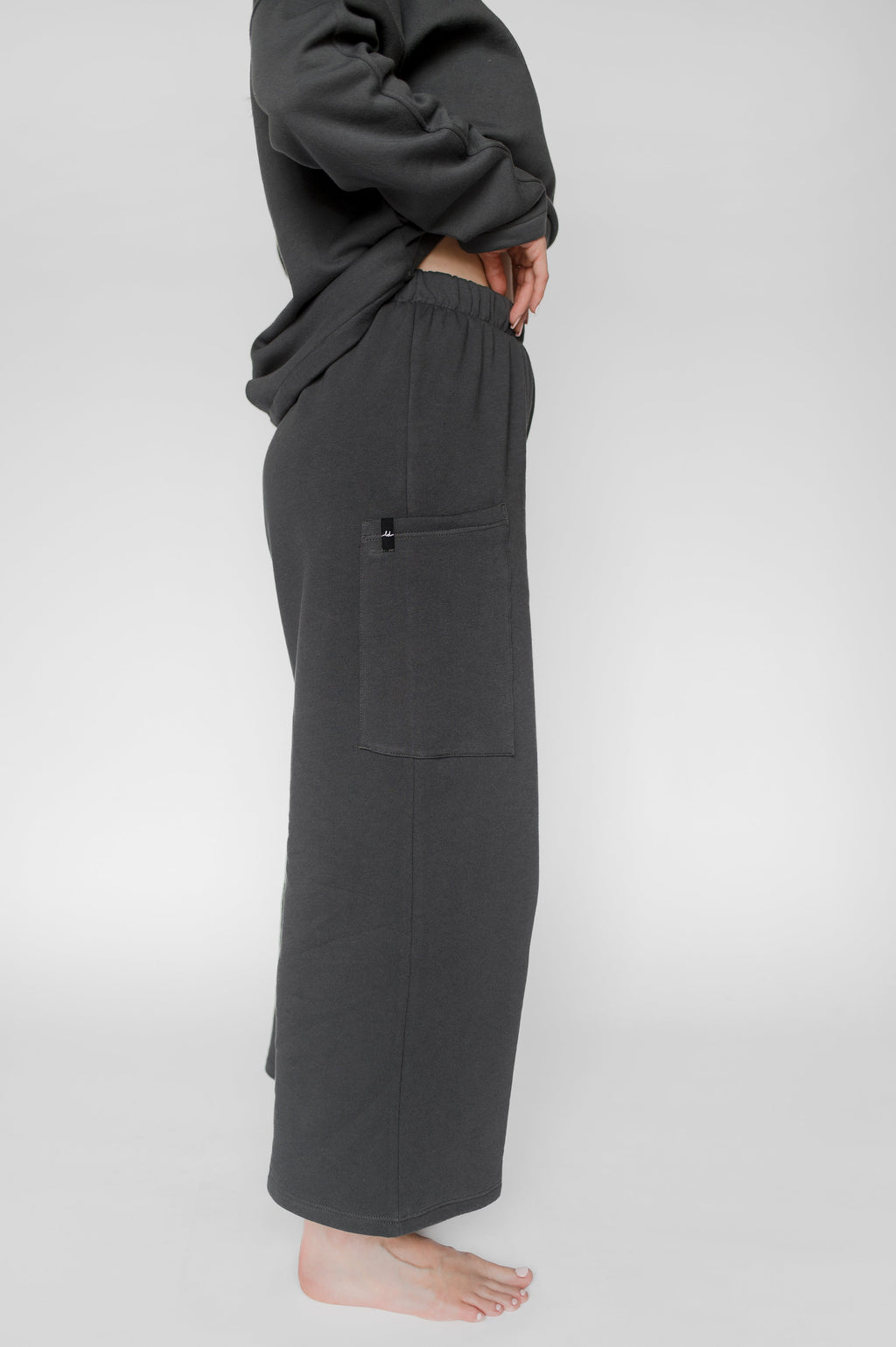 Pantalon cargo molleton blanc crème