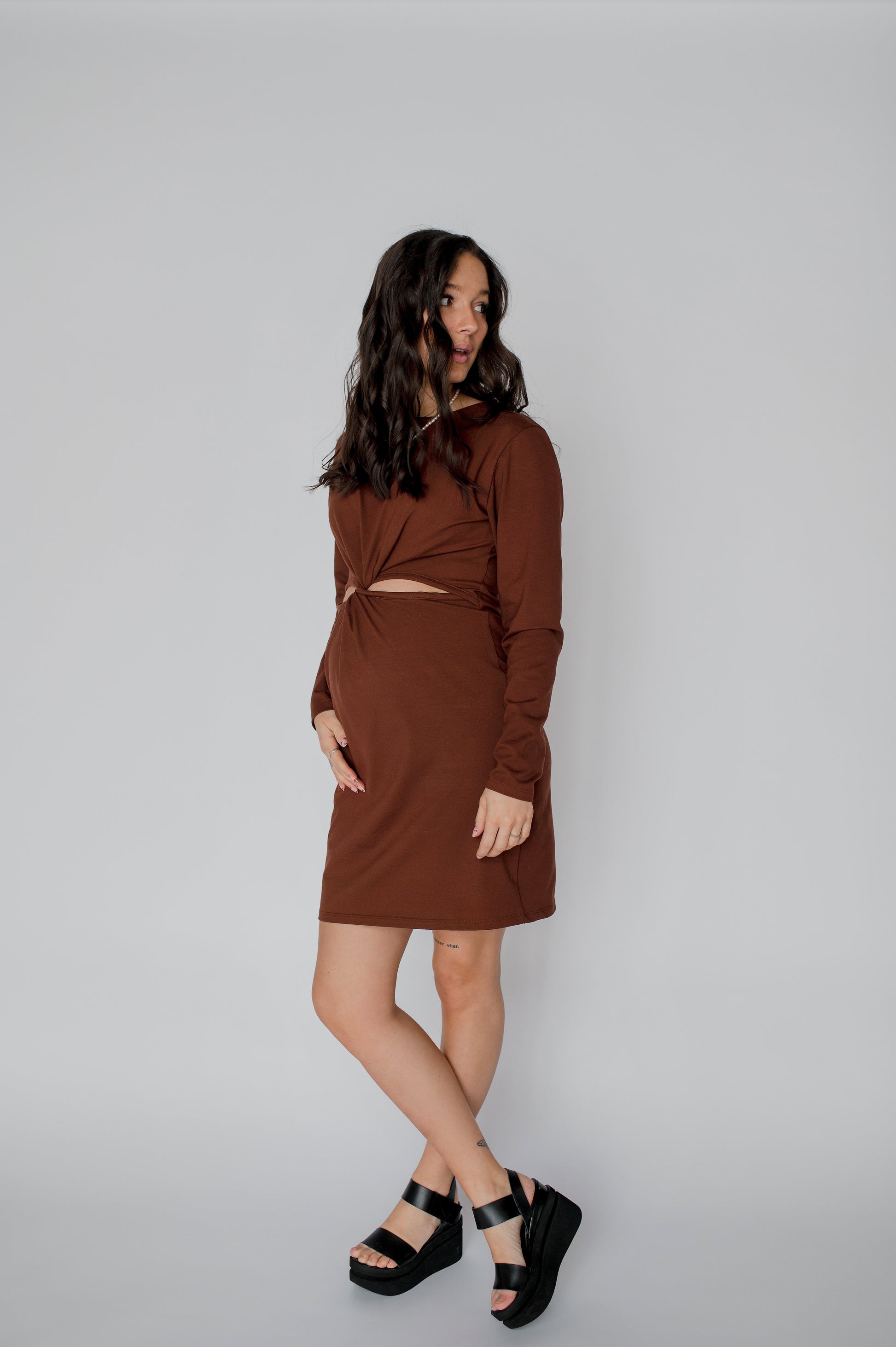 Robe à Manches Longues Twisted