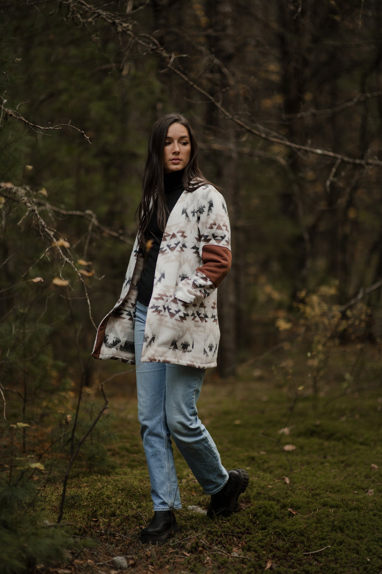 Cardigan à motif géométrique
