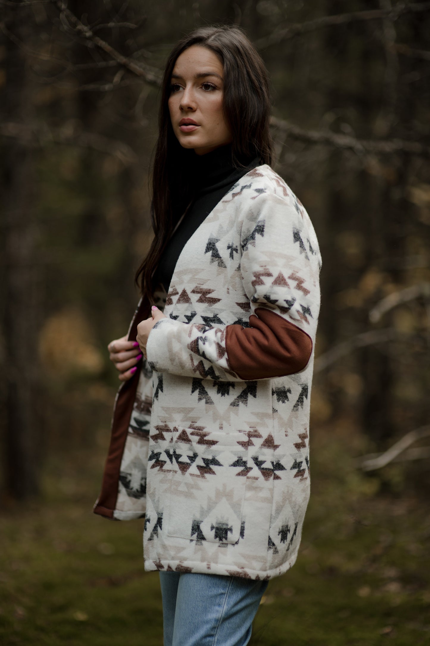 Cardigan à motif géométrique