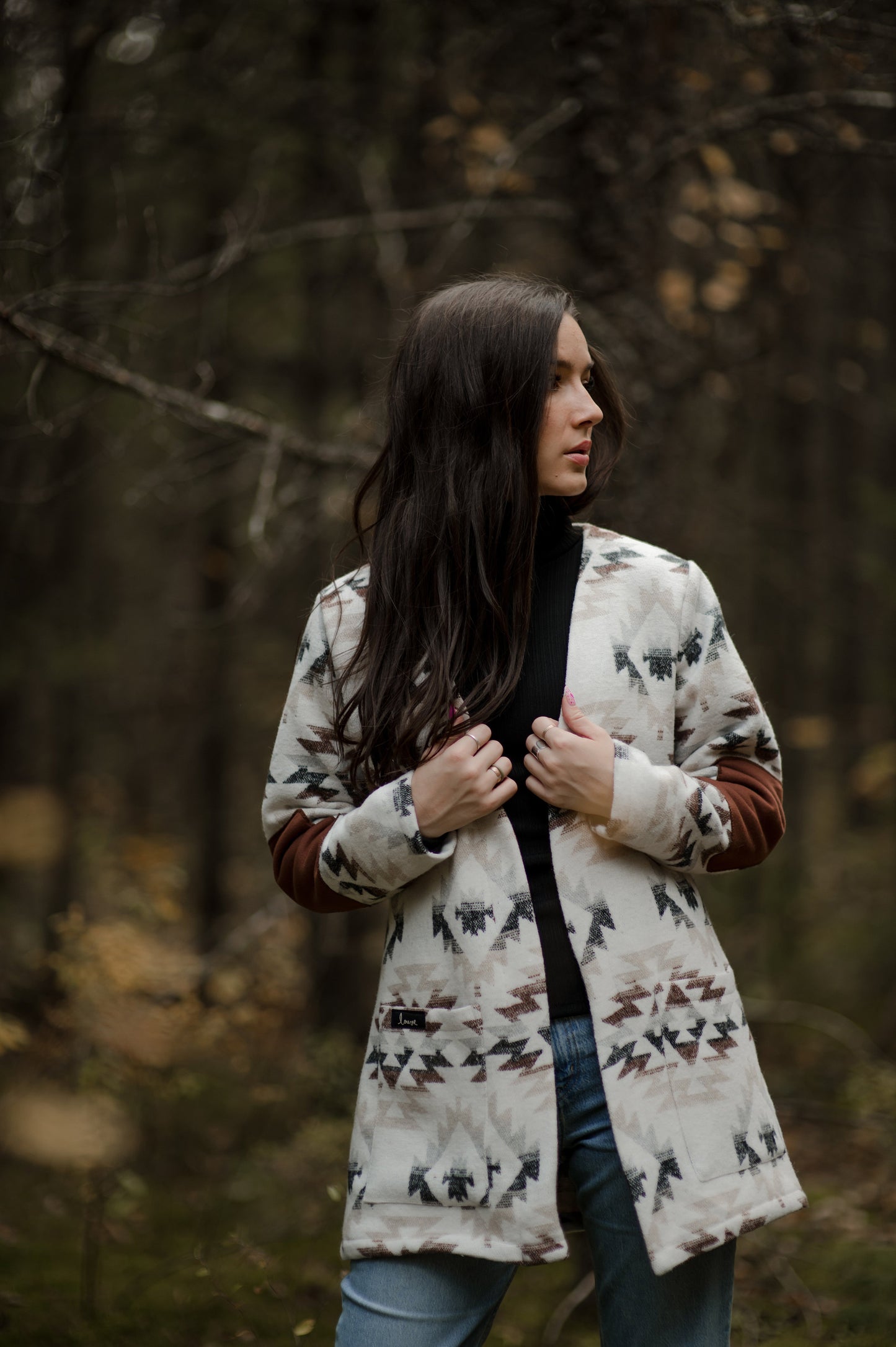 Cardigan à motif géométrique