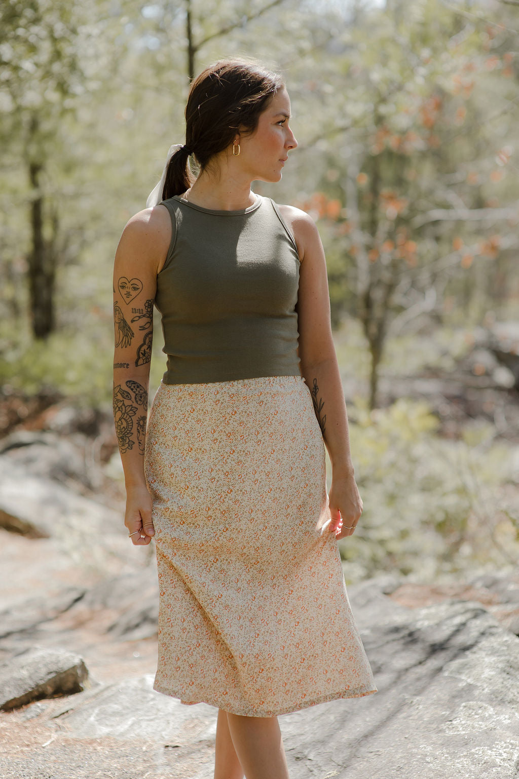 Camisole kaki (tissu upcyclé)