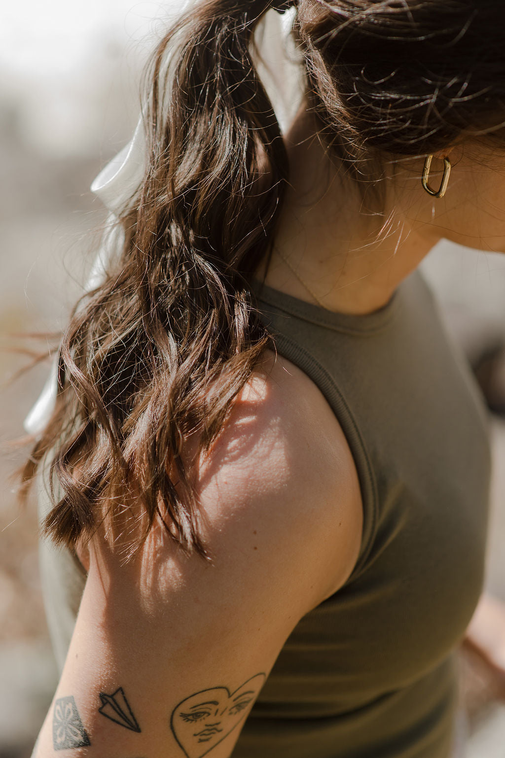 Camisole kaki (tissu upcyclé)