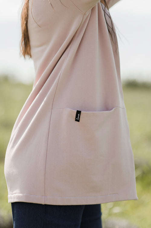Cardigan Amor rose pâle