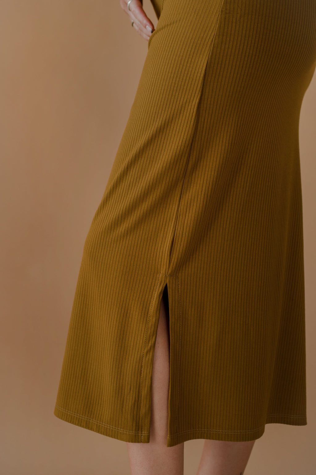 Robe bodycon maxi côtelée élégante