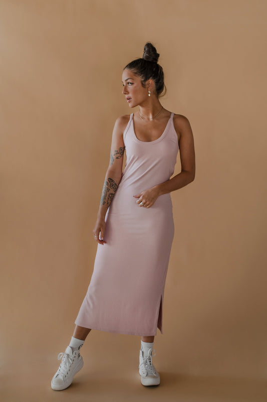 Robe bodycon maxi côtelée élégante