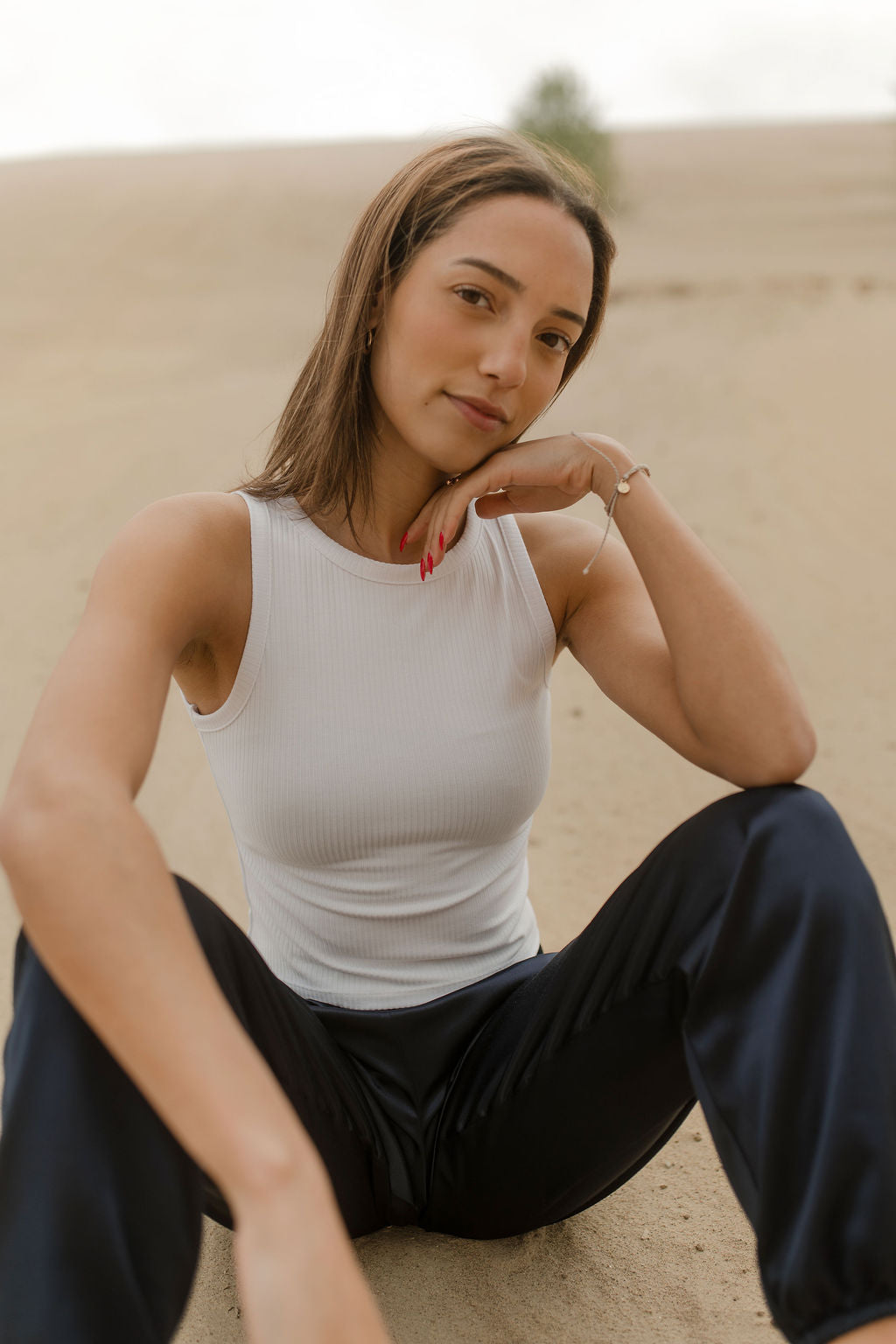 Jogger satin noir