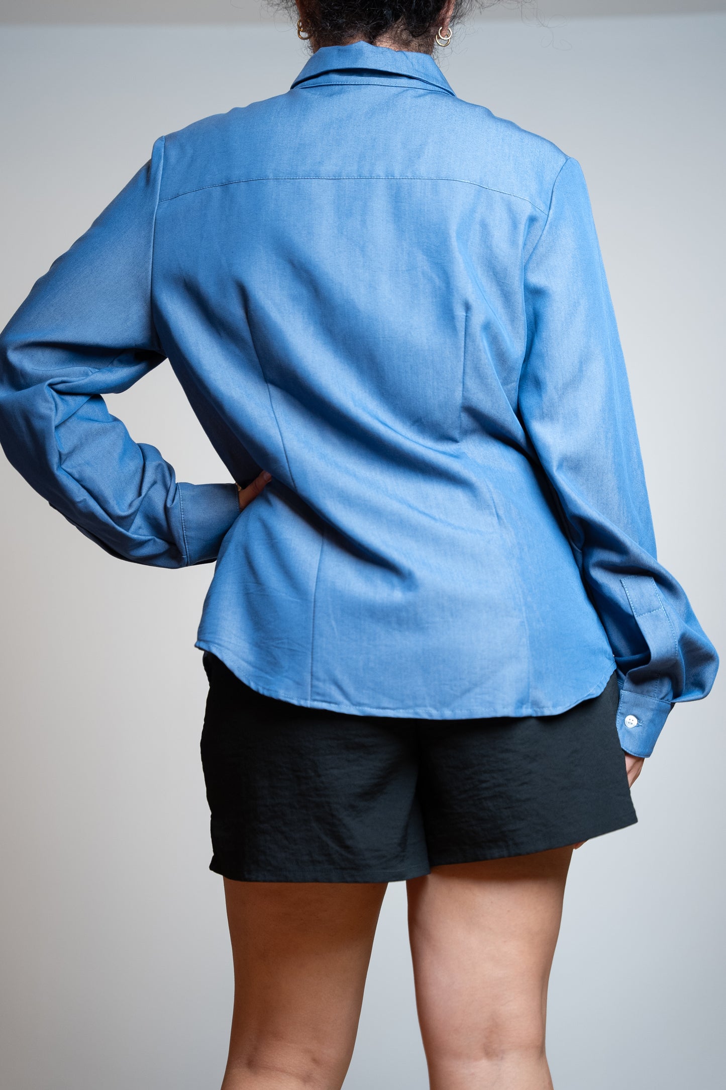 Chemise en Denim à Manches Longues