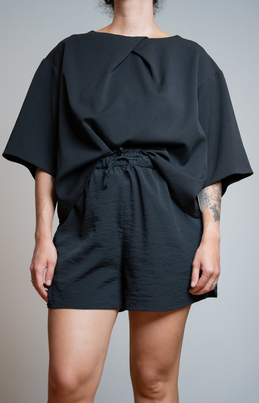 Top Viktoria manche 3/4 - Noir