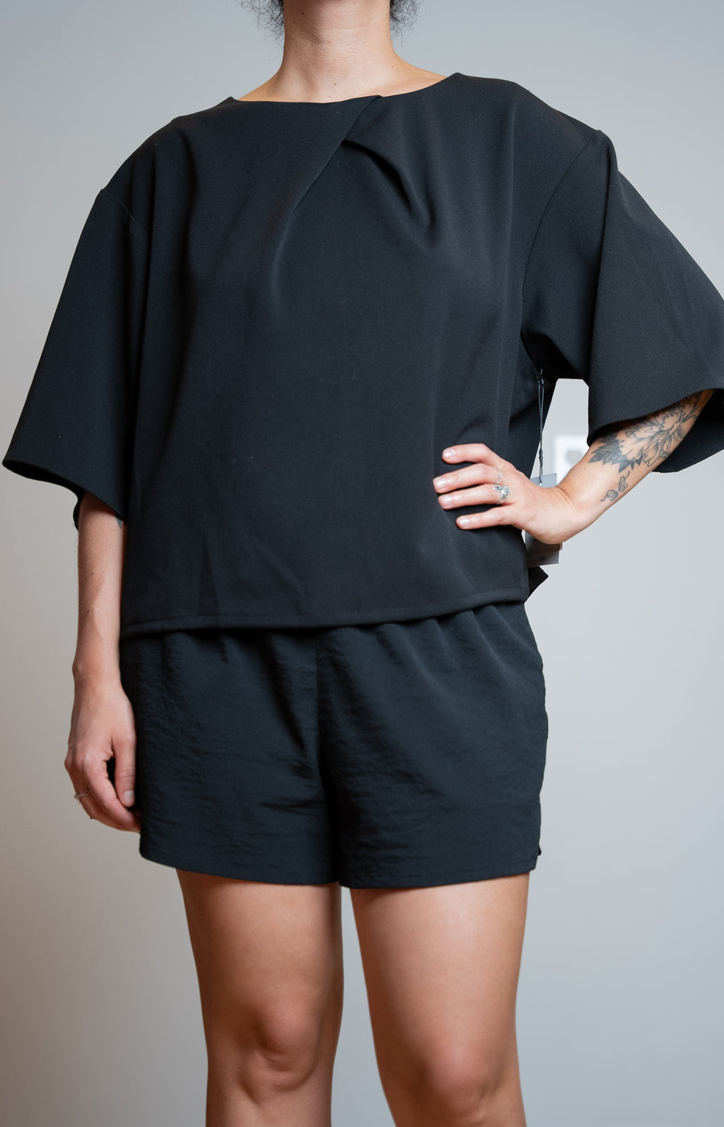 Top Viktoria manche 3/4 - Noir