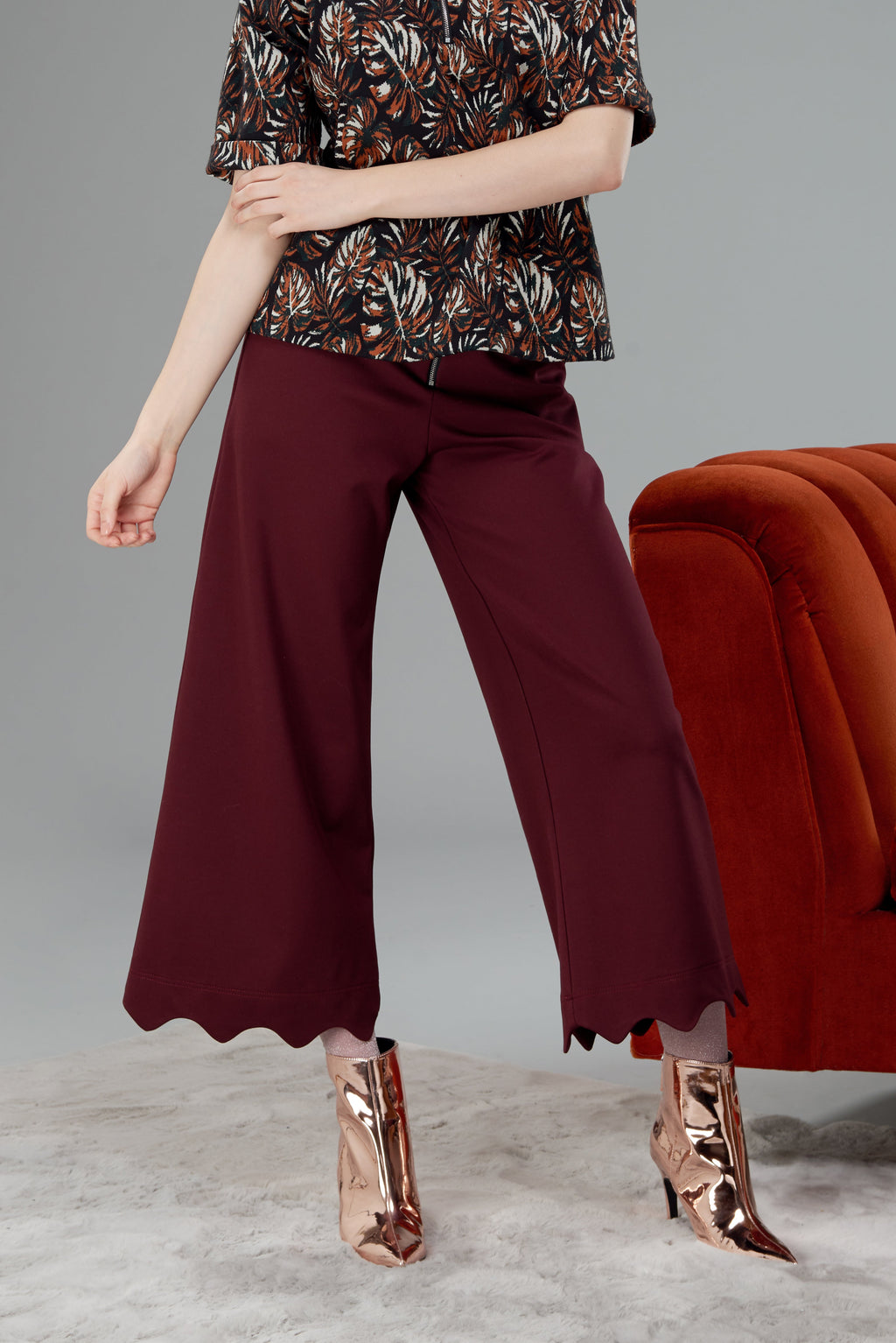 Pantalon bourgone 7/8 - Camelia