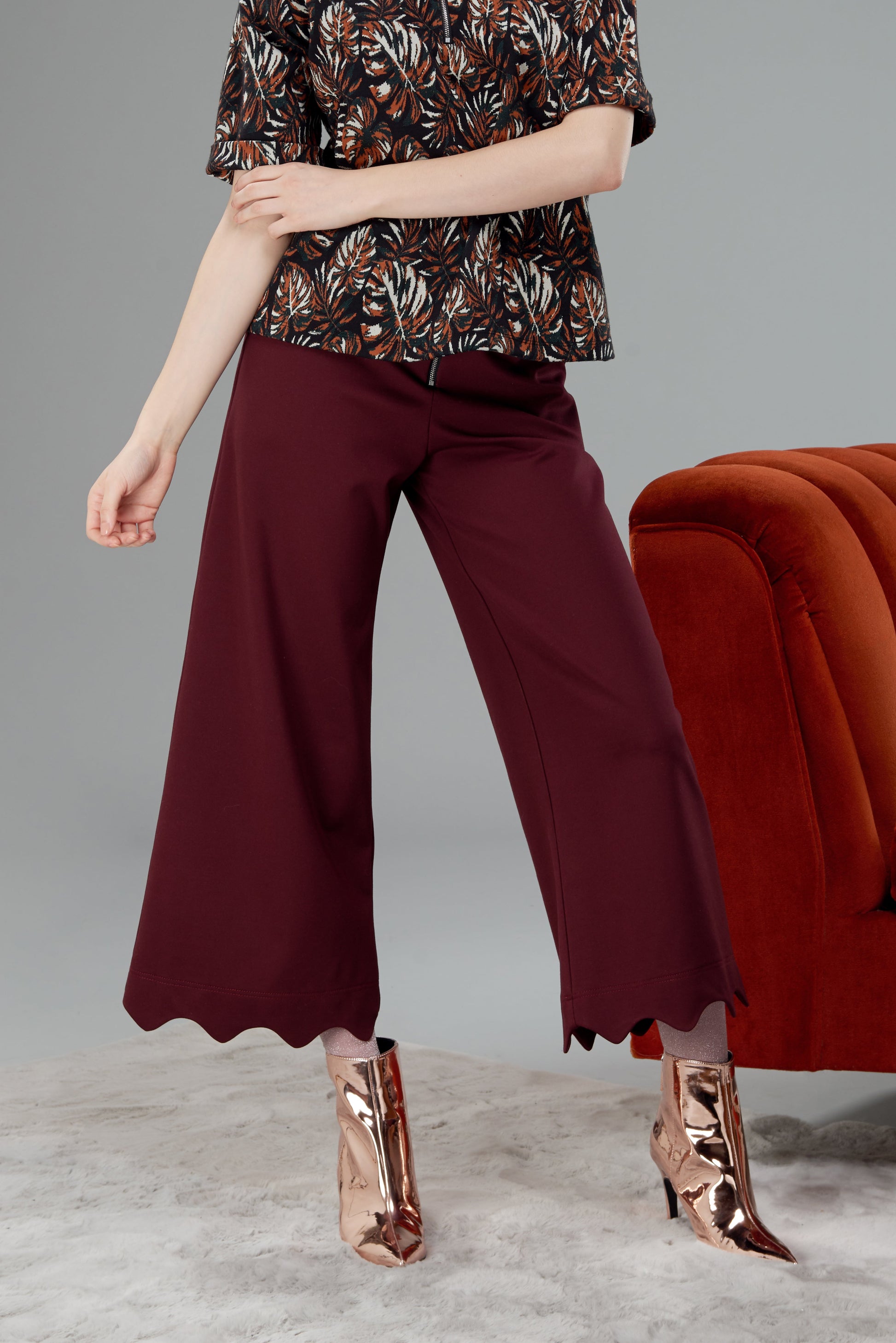 Pantalon bourgone 7/8 - Camelia