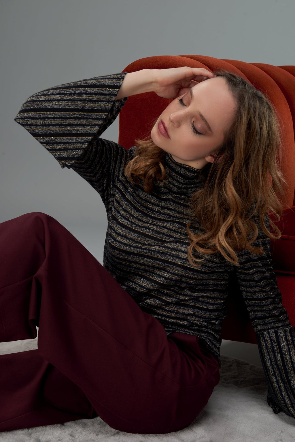 Pantalon bourgone 7/8 - Camelia
