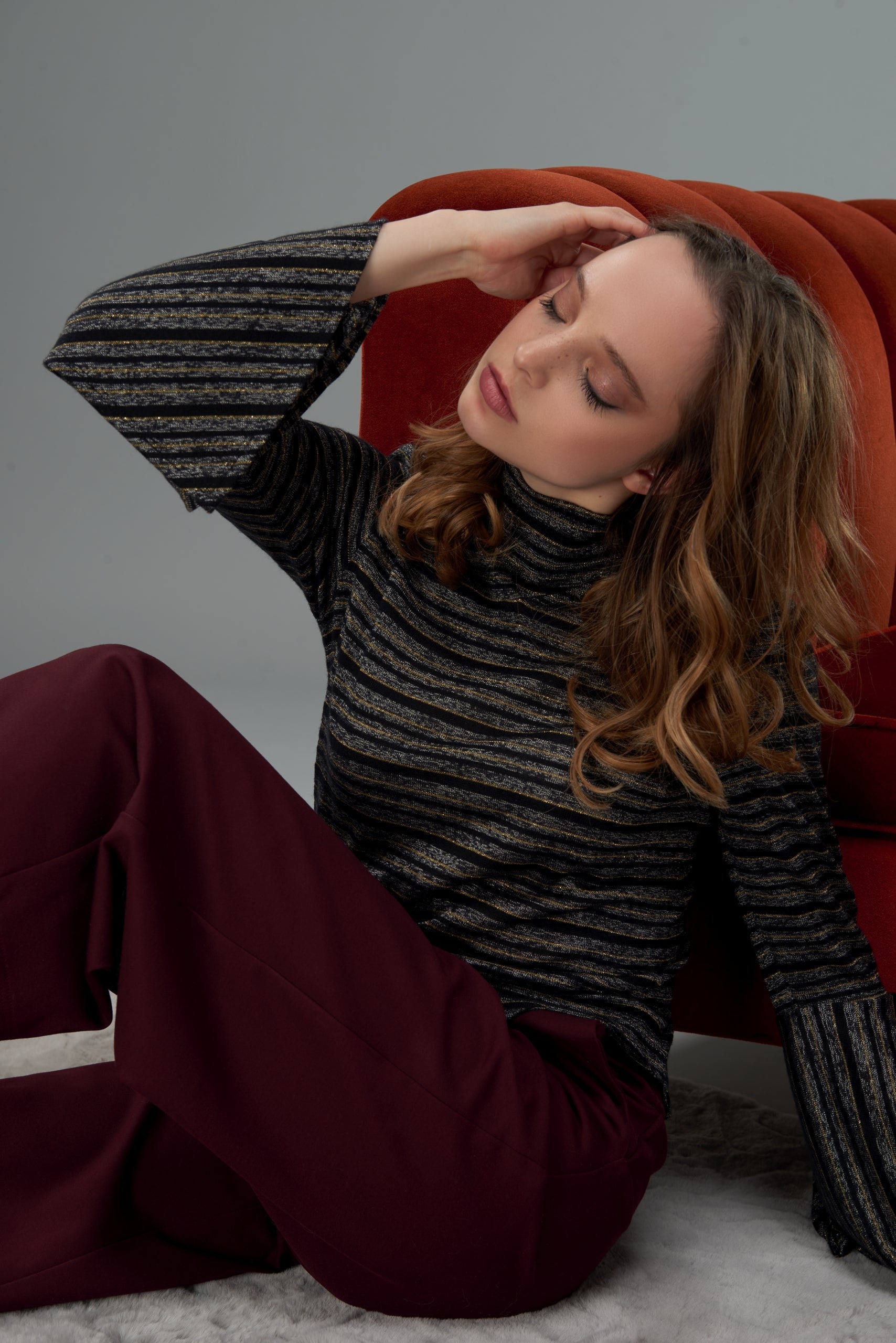 Pantalon bourgone 7/8 - Camelia