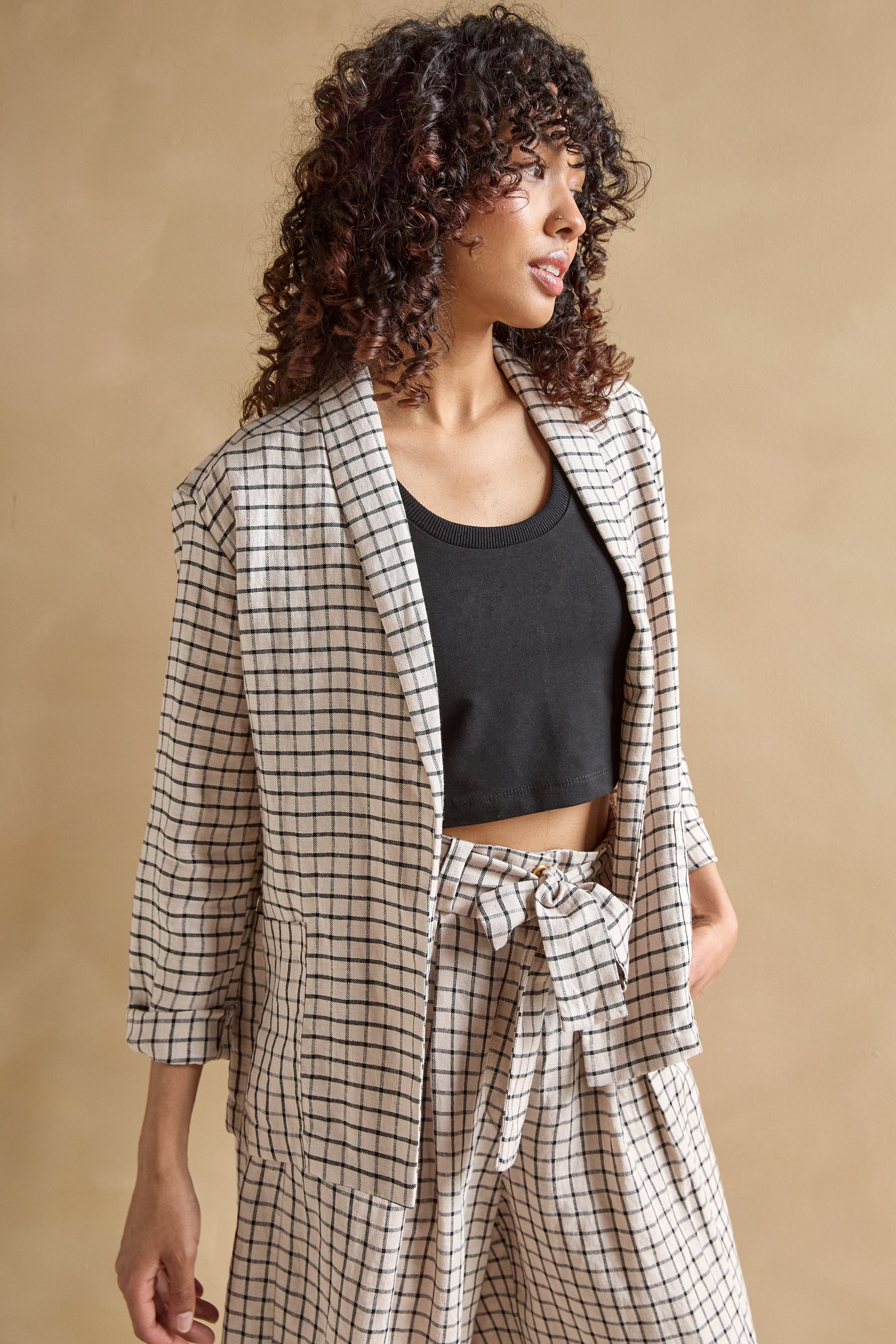 Veste à rayures beige - Elle (échantillon unique en taille XS)