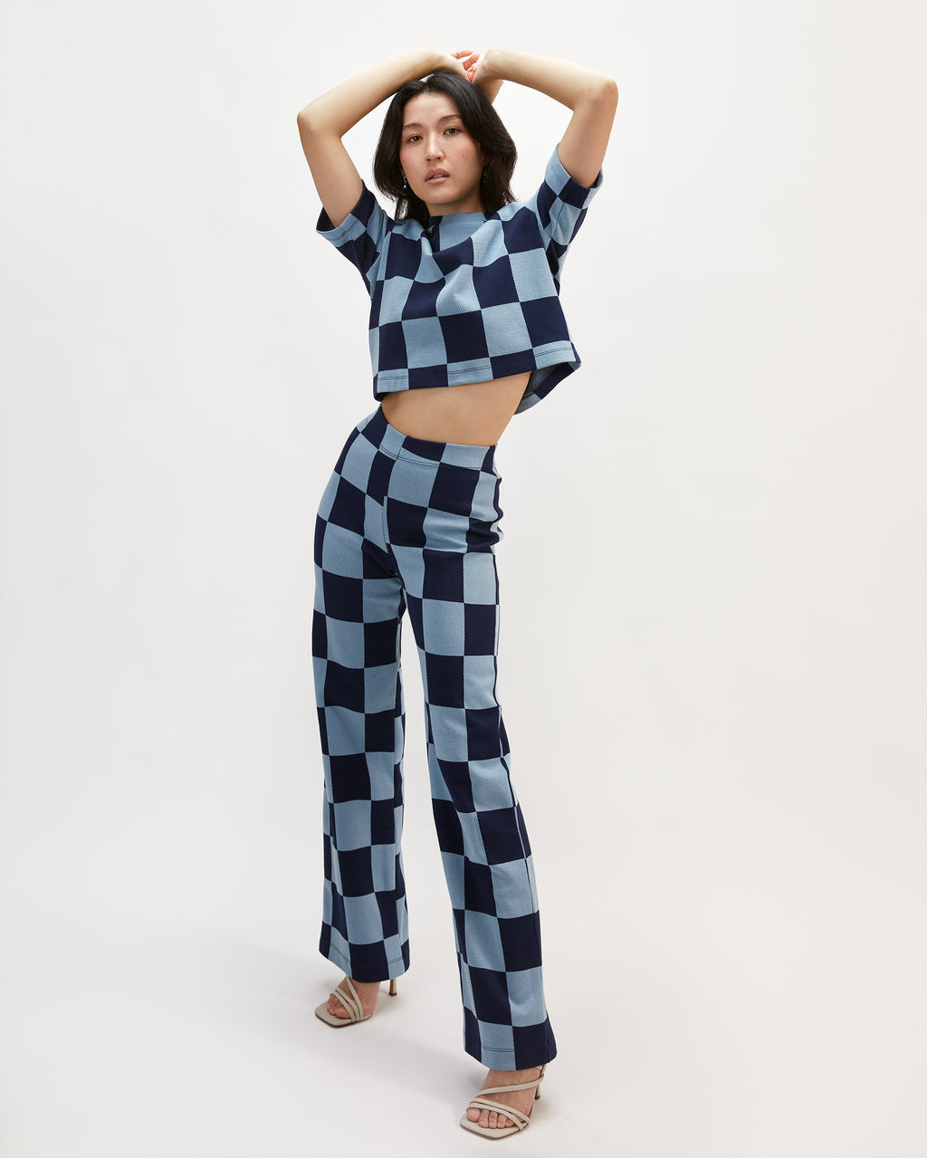 Pantalon coupe droite à carreaux - Simon