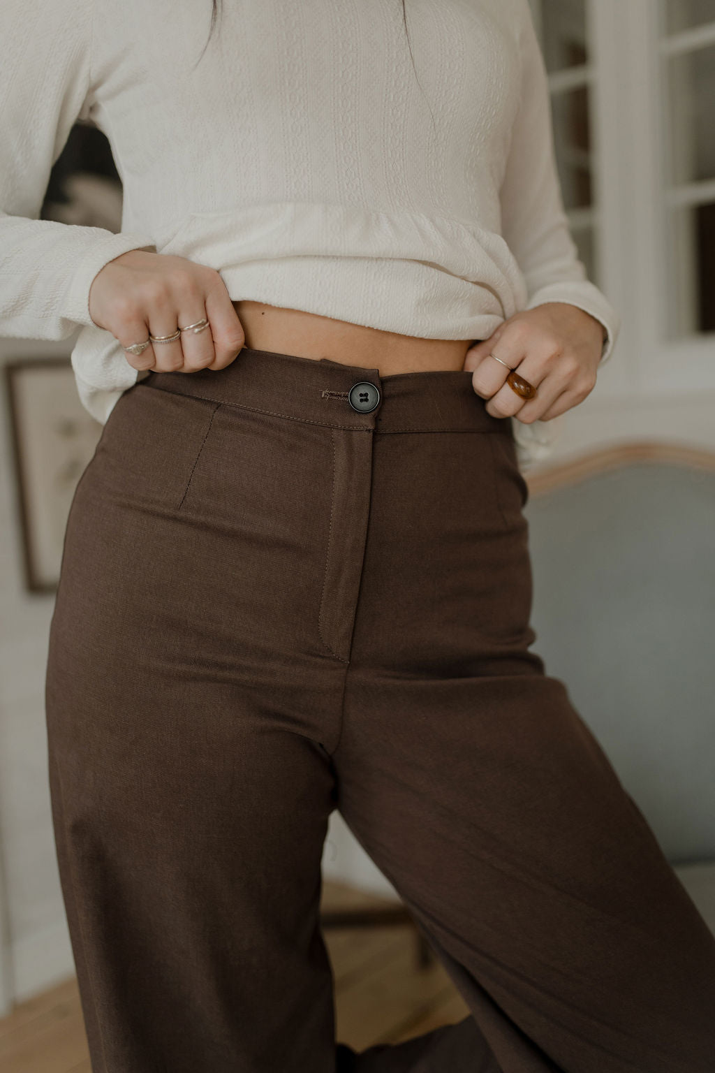 Pantalon à pinces brun