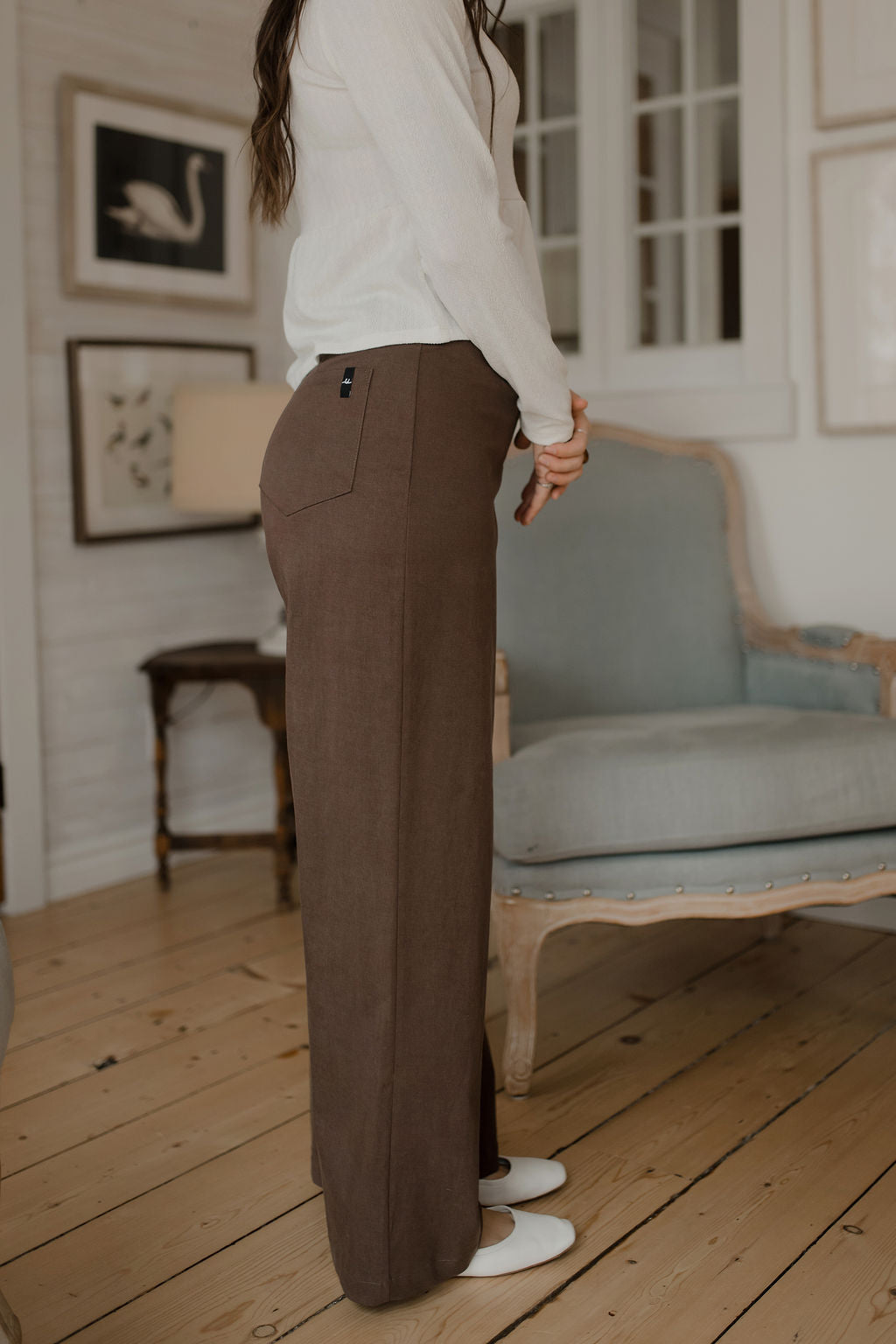 Pantalon à pinces brun