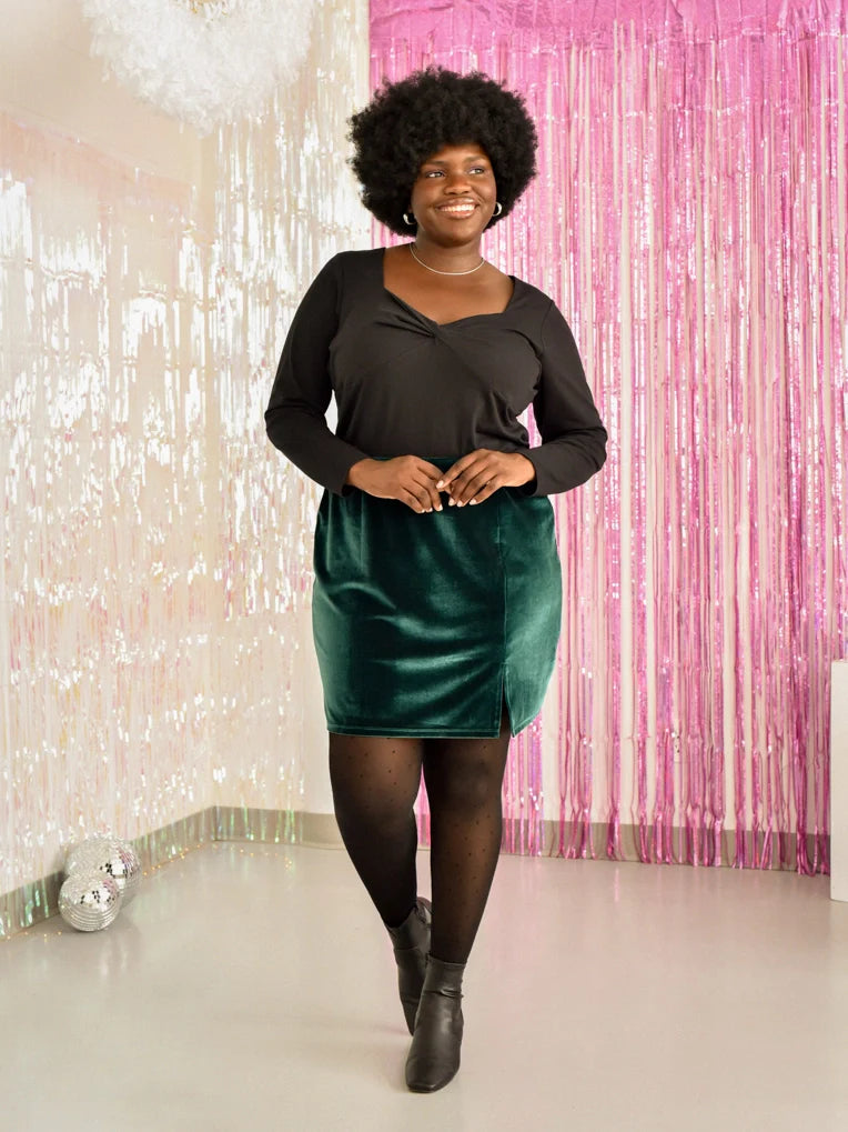 Jupe verte en velours - Polly