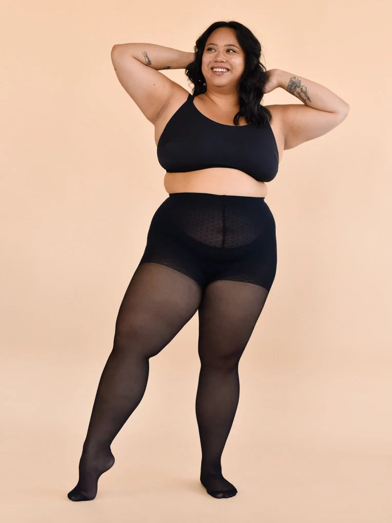 Starry Back Seam Tights