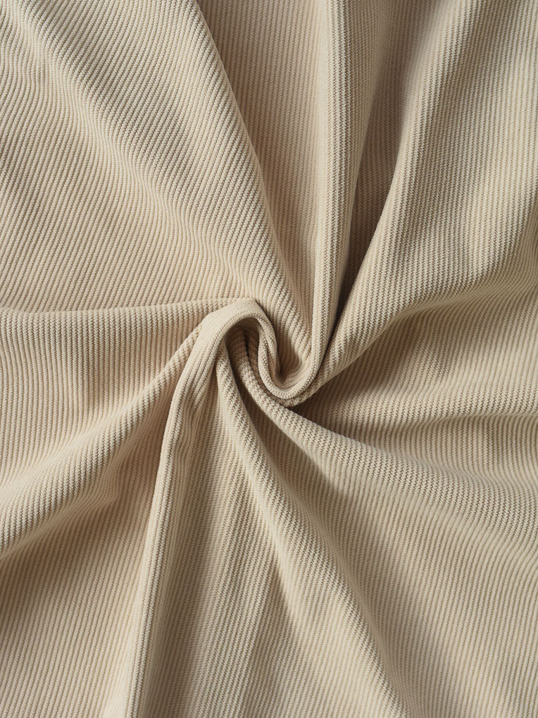 Robe Salopette en Velours Côtelé Beige Romane