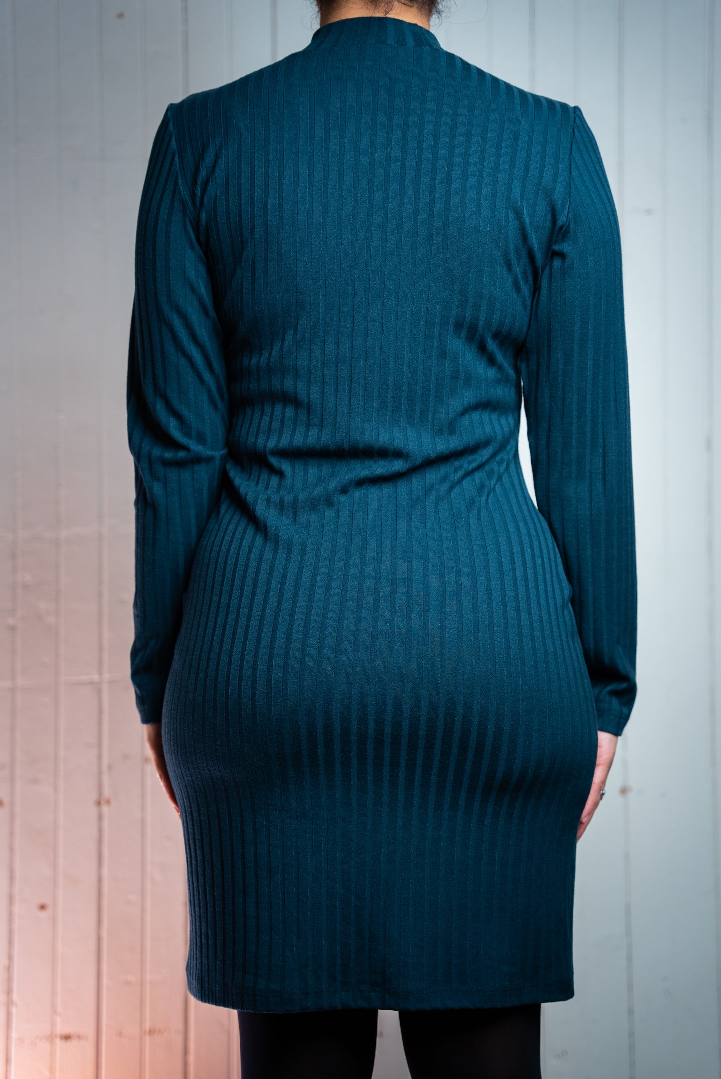 Robe LERA manche longue col montant - Bleu nuit
