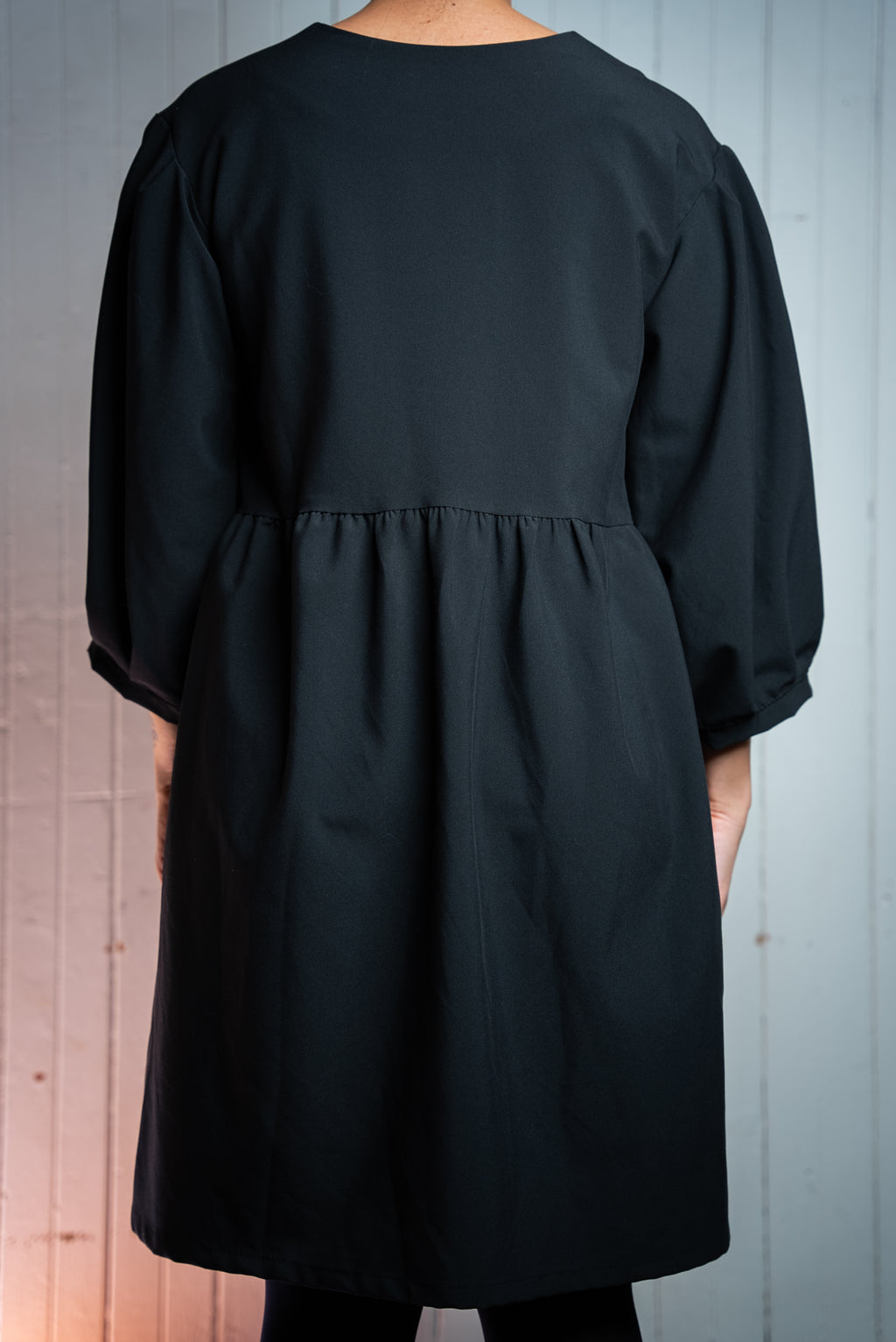 Robe midi Manche ballon - Noir