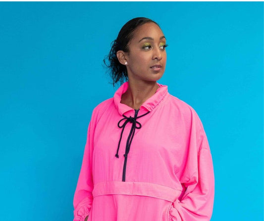 Anorak Ivy rose fluo unisexe