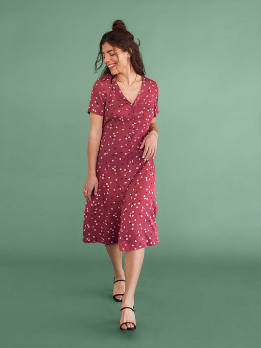 Robe Boutonnée Daisies Roses Zoe
