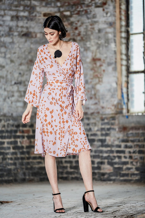 Robe Adelfa - Lilas et cuivre