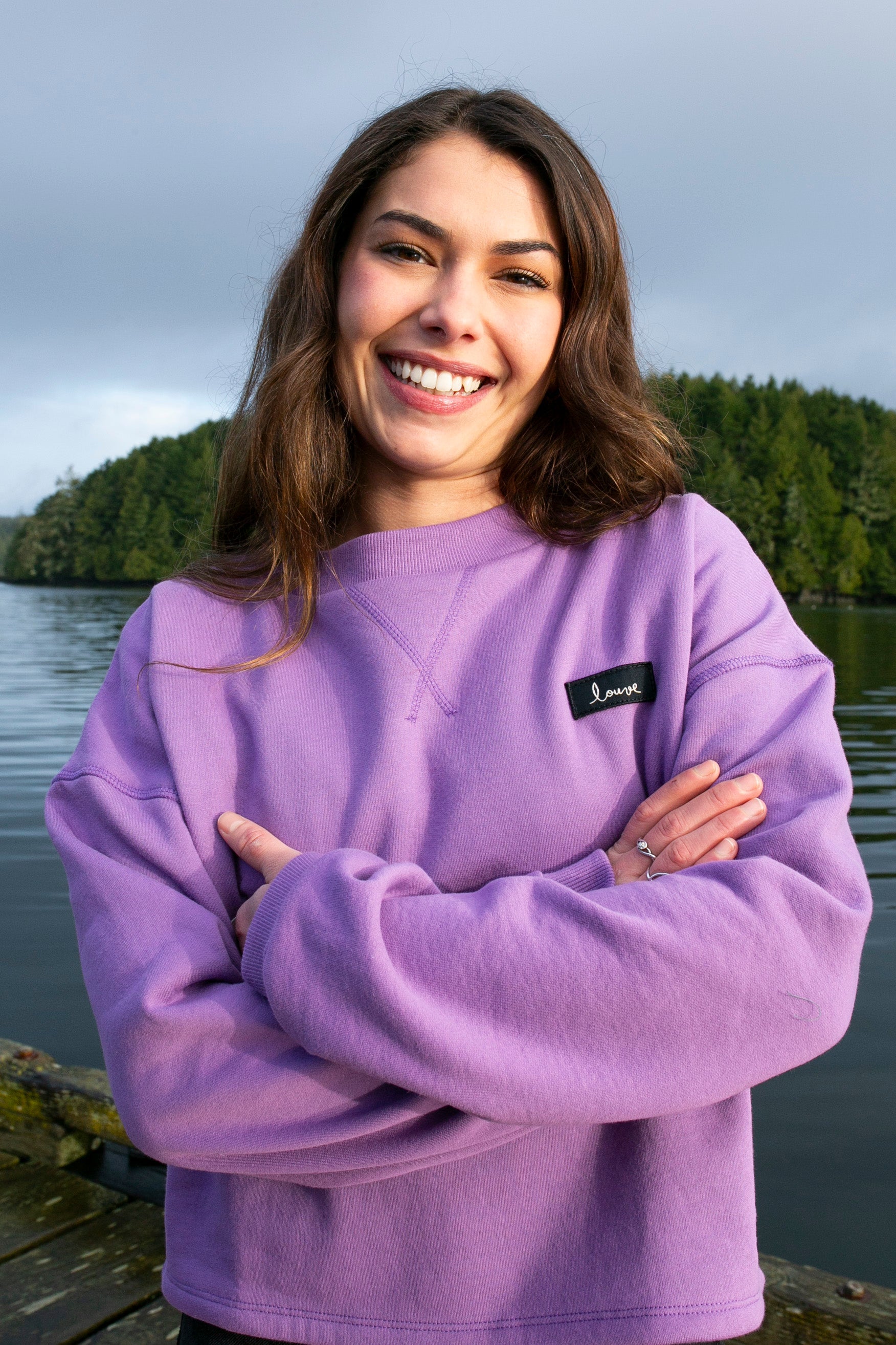 Crewneck violet coupe boxy