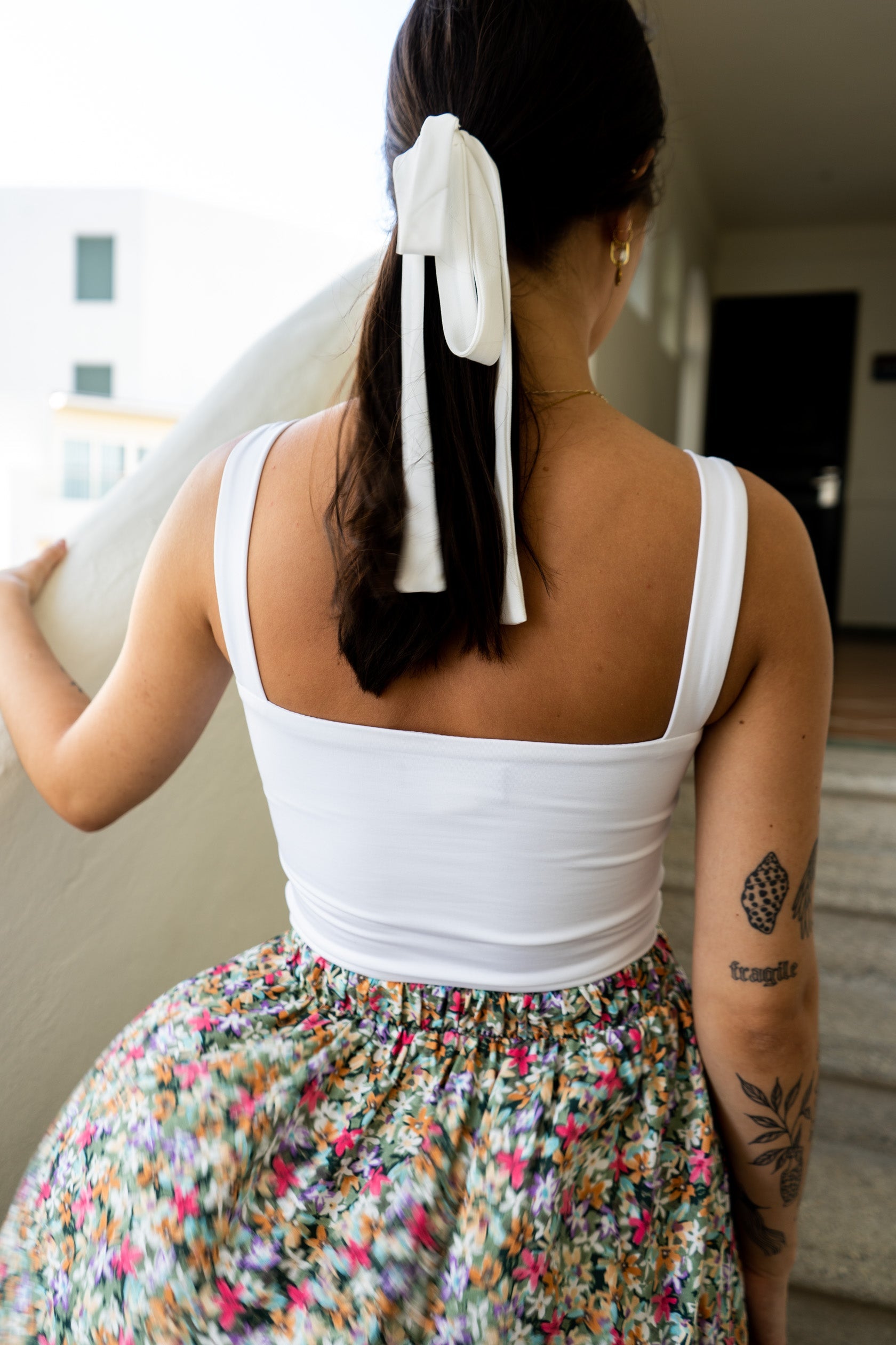 Camisole encolure carrée blanche