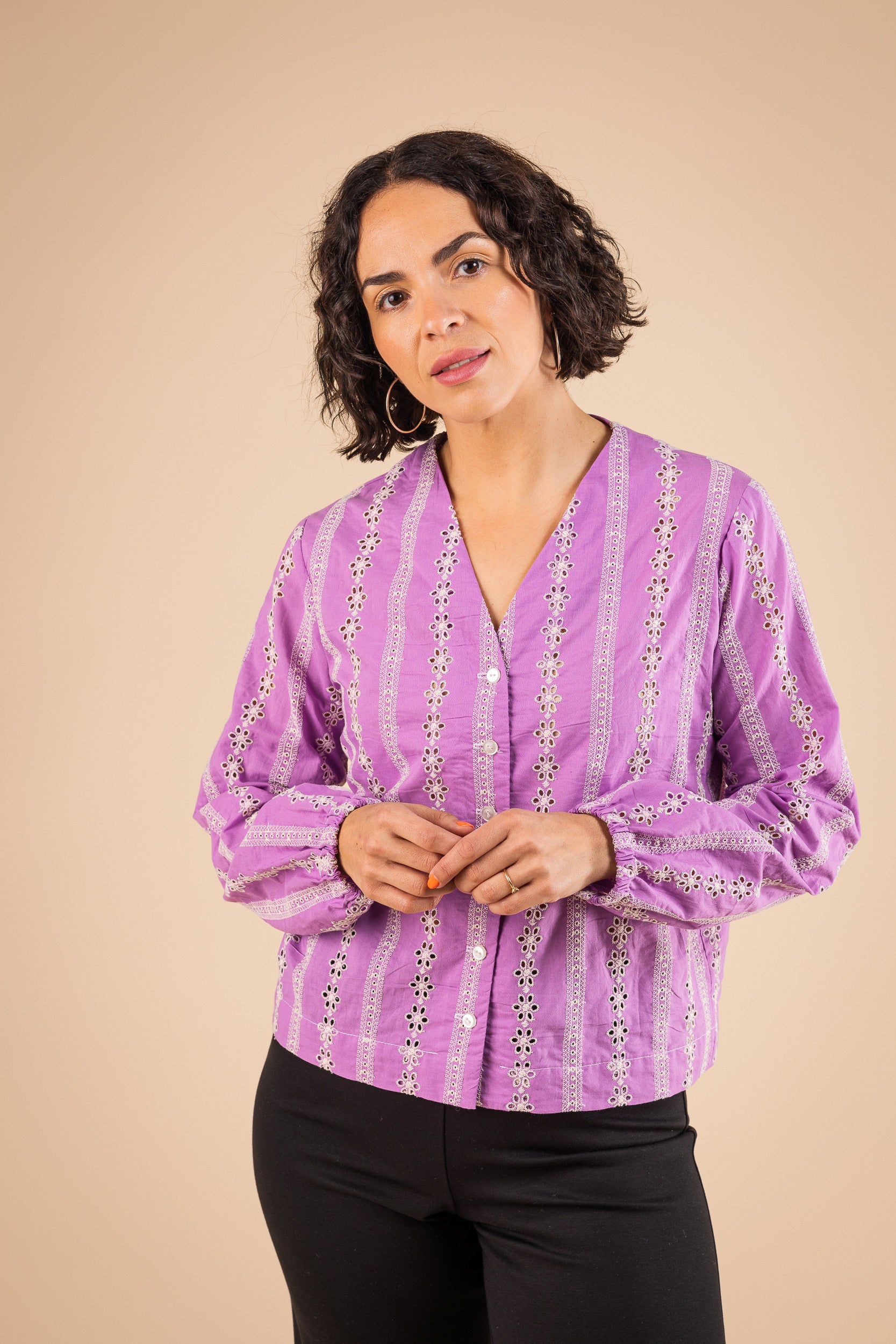 Chemise Corfu lilas - Vue 4