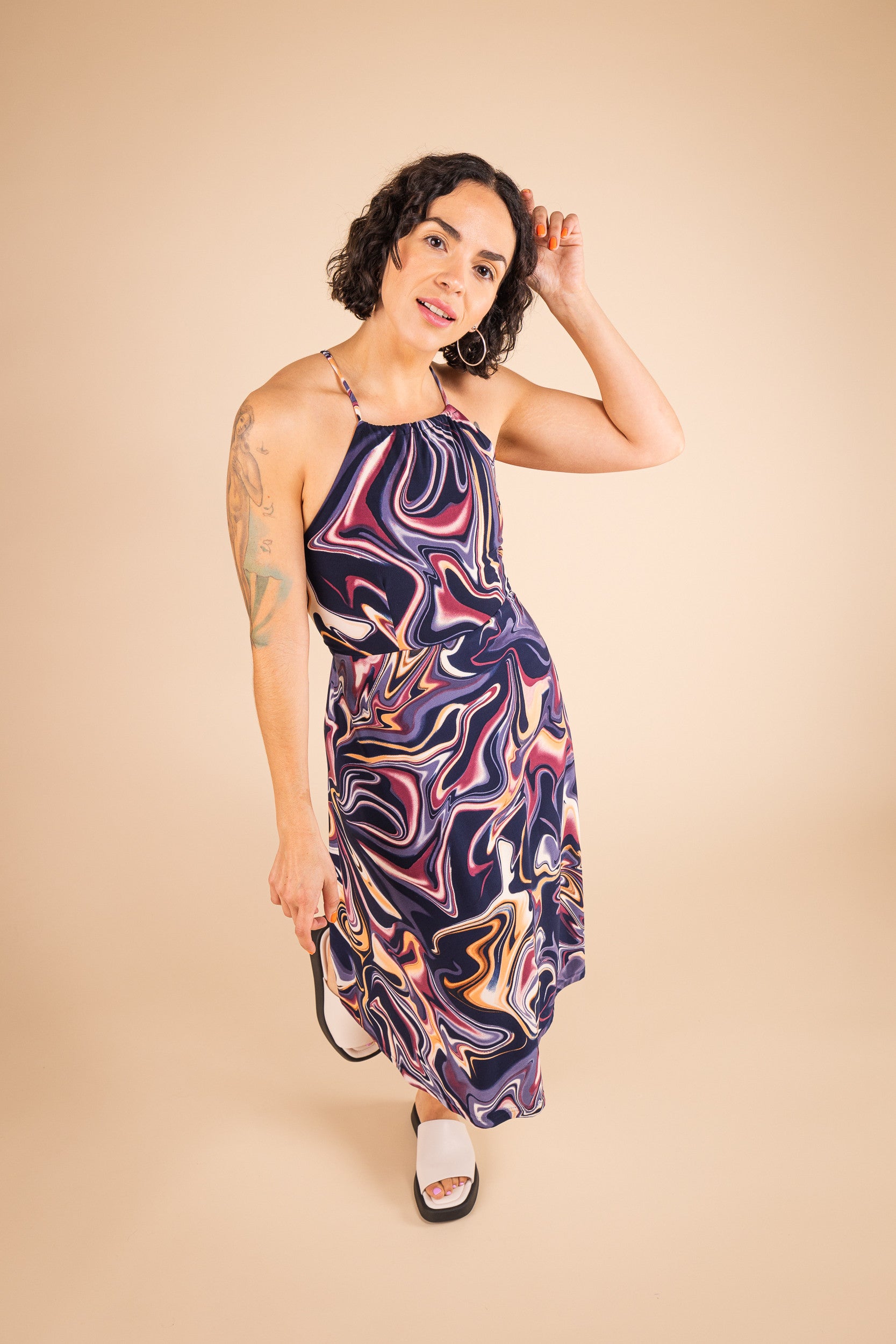 Robe soleil Saint-Tropez mauve - Vue 3