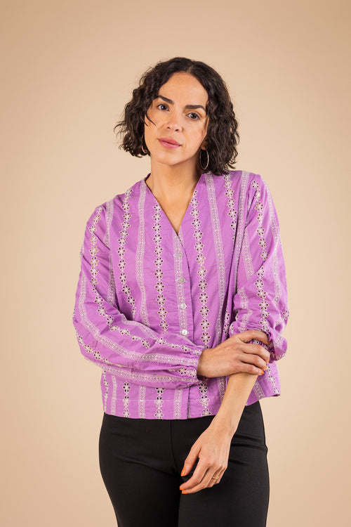 Chemise Corfu lilas - Vue 1