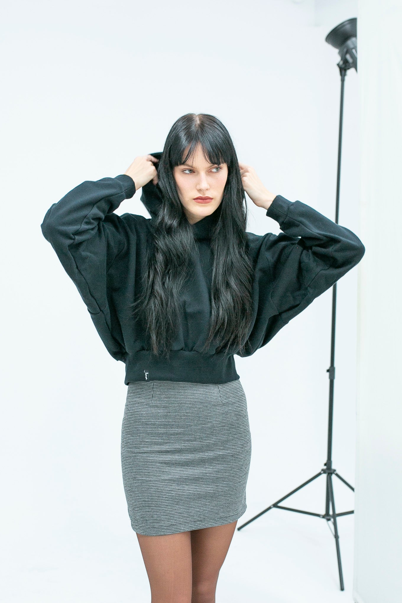 Hoodie Dolman vert en coton