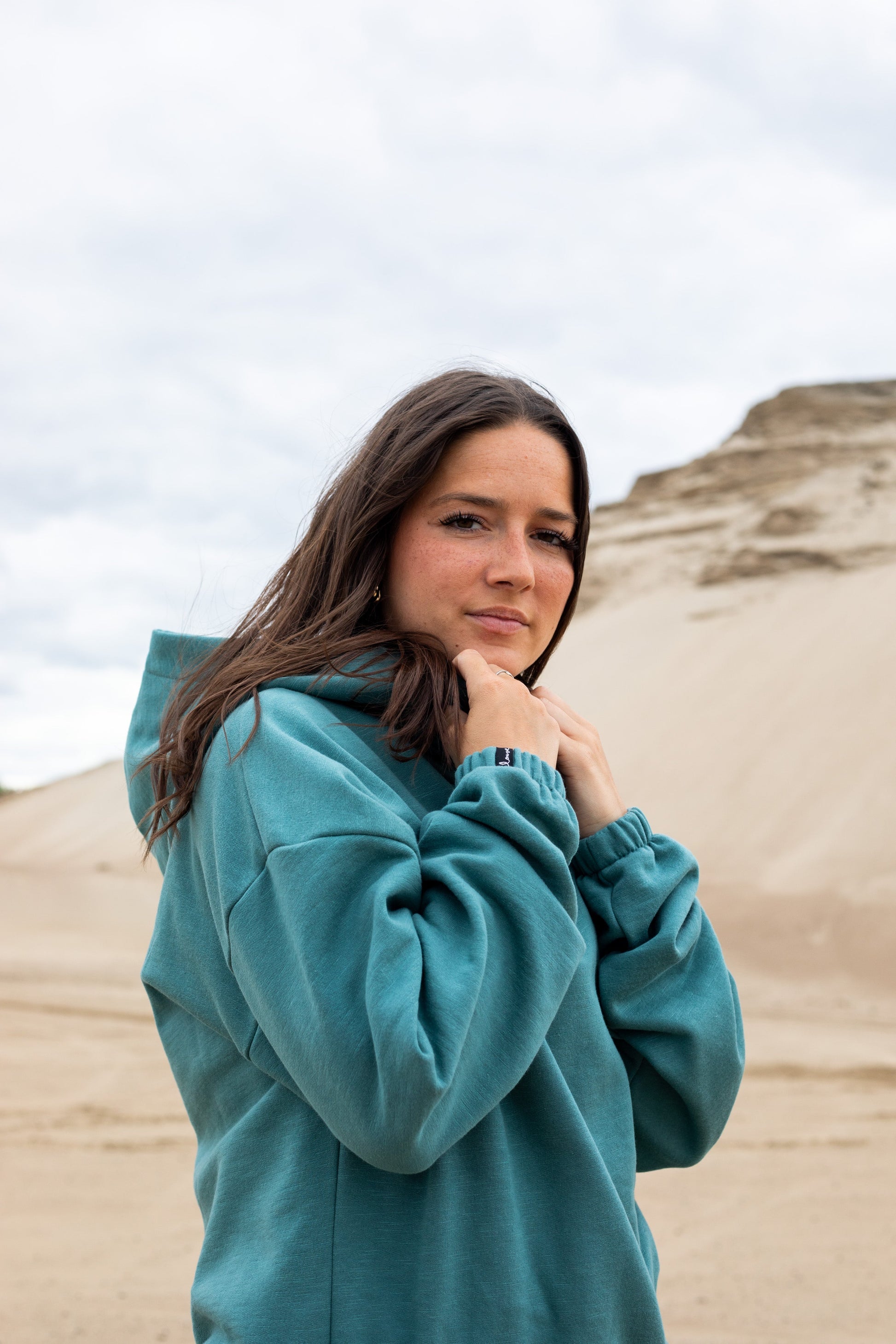 Hoodie élastique modal vert