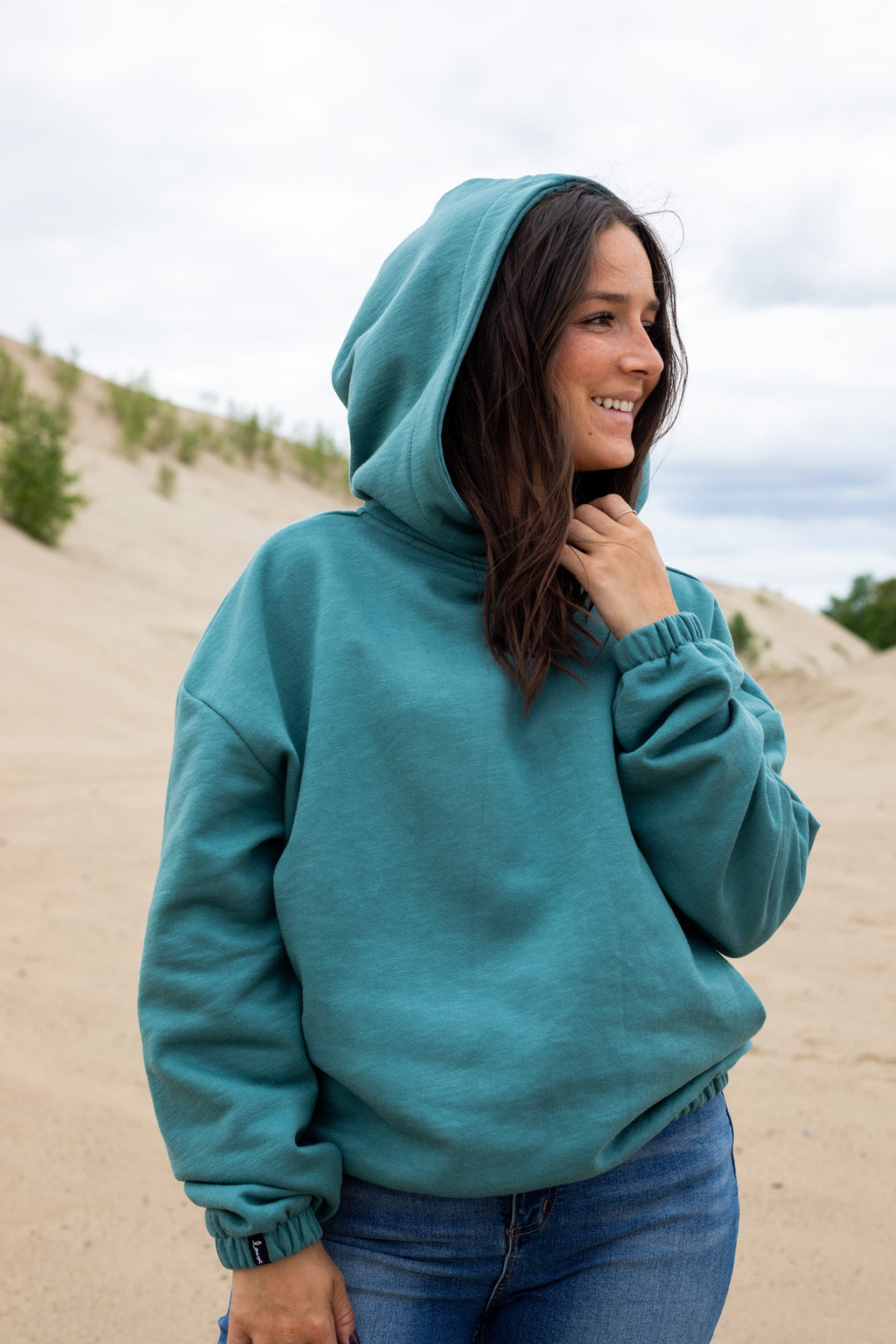 Hoodie élastique modal vert