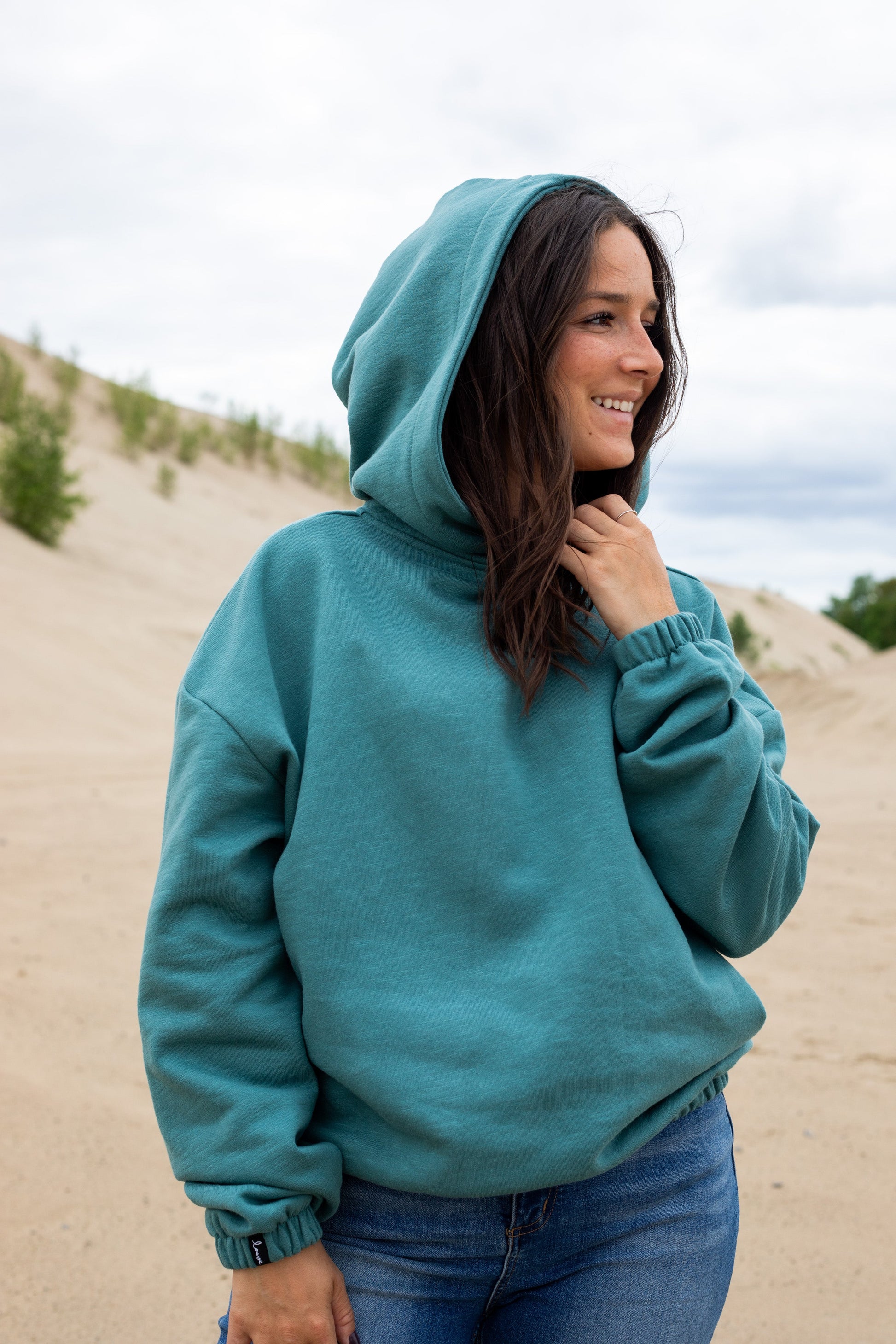 Hoodie élastique modal vert