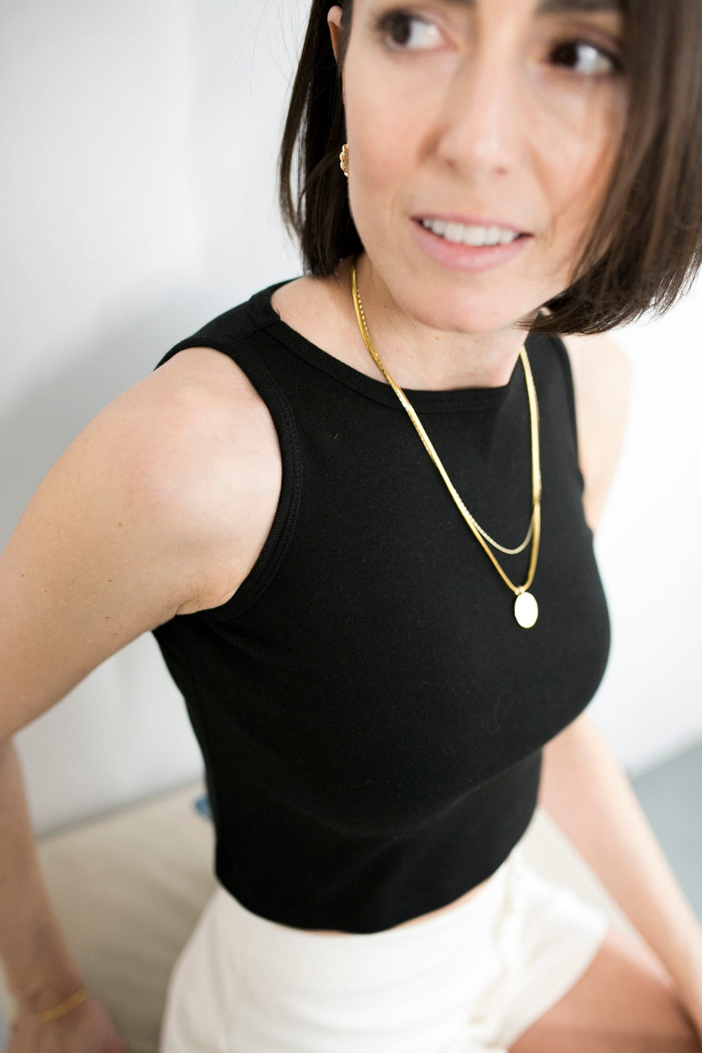 Camisole noire (tissu upcyclé)
