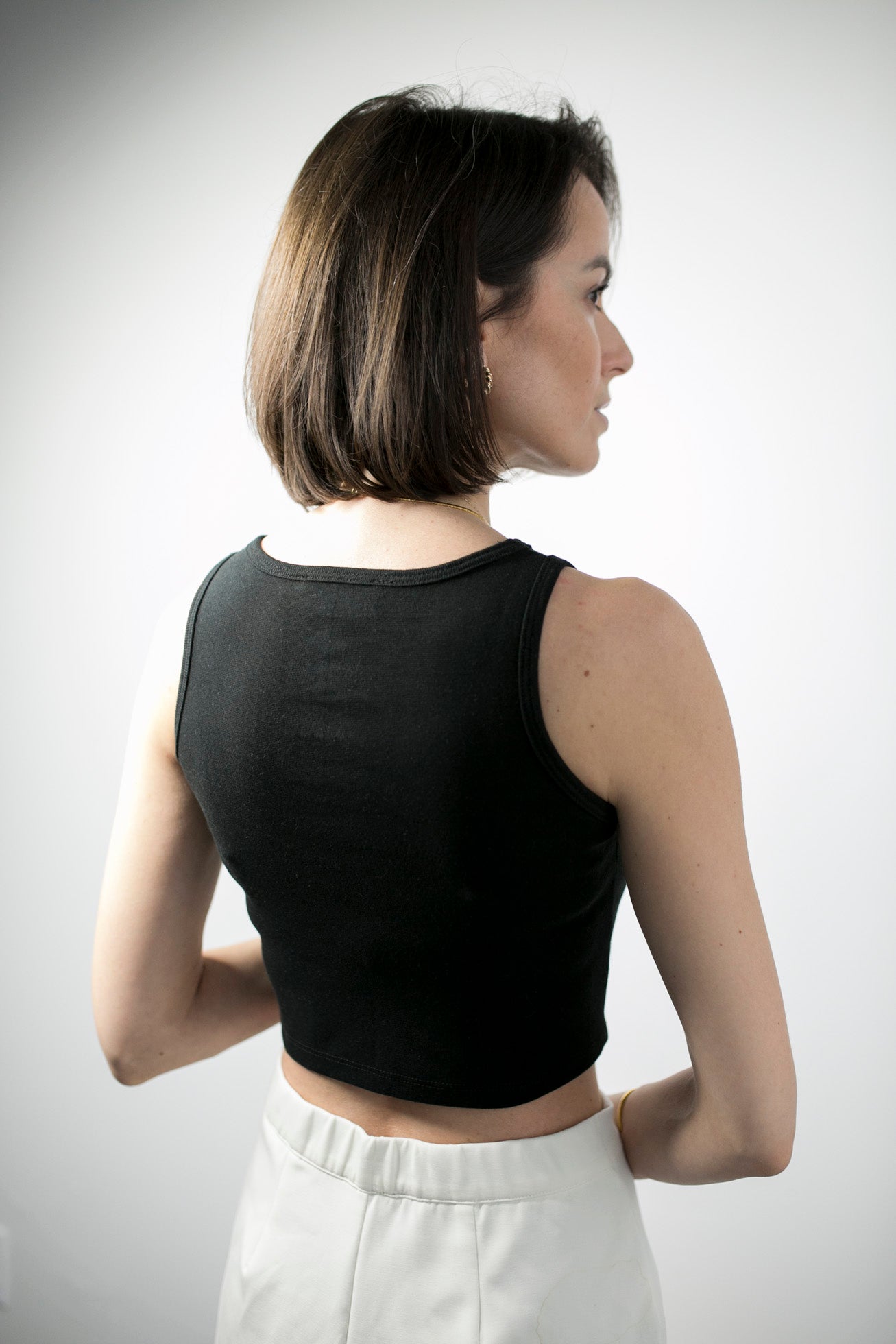 Camisole noire (tissu upcyclé)