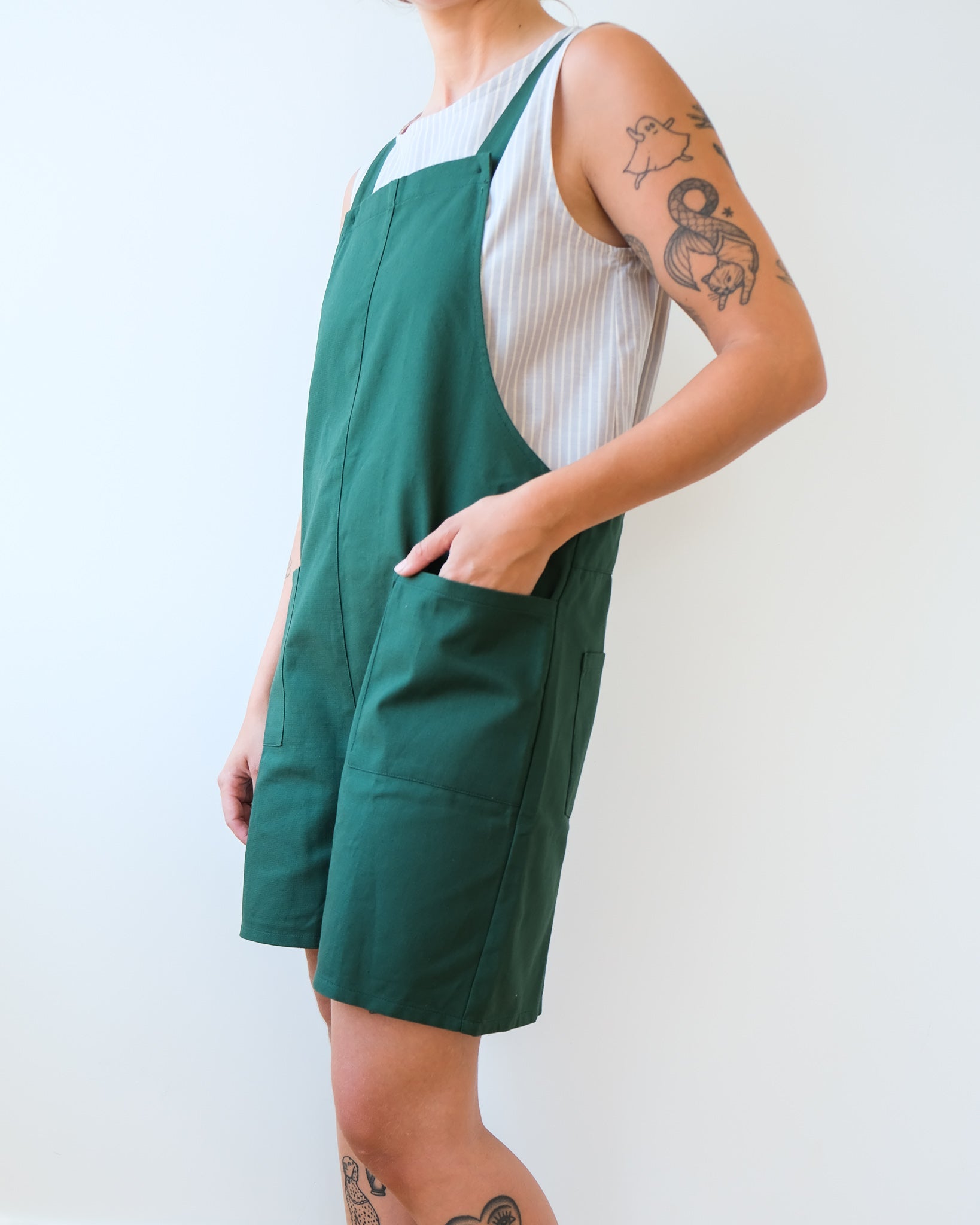 Salopette short rose