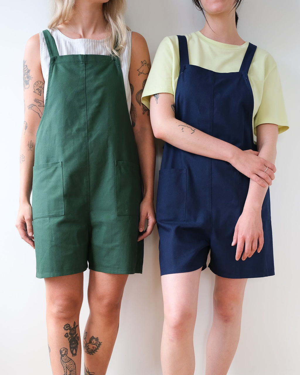 Salopette short vert forêt