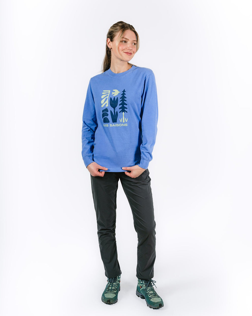 T-shirt bleu unisexe à manches longues - Les Saisons