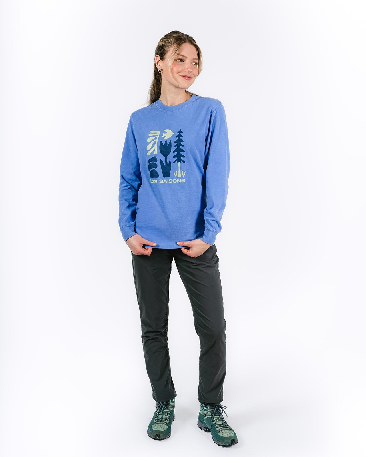 T-shirt bleu unisexe à manches longues - Les Saisons