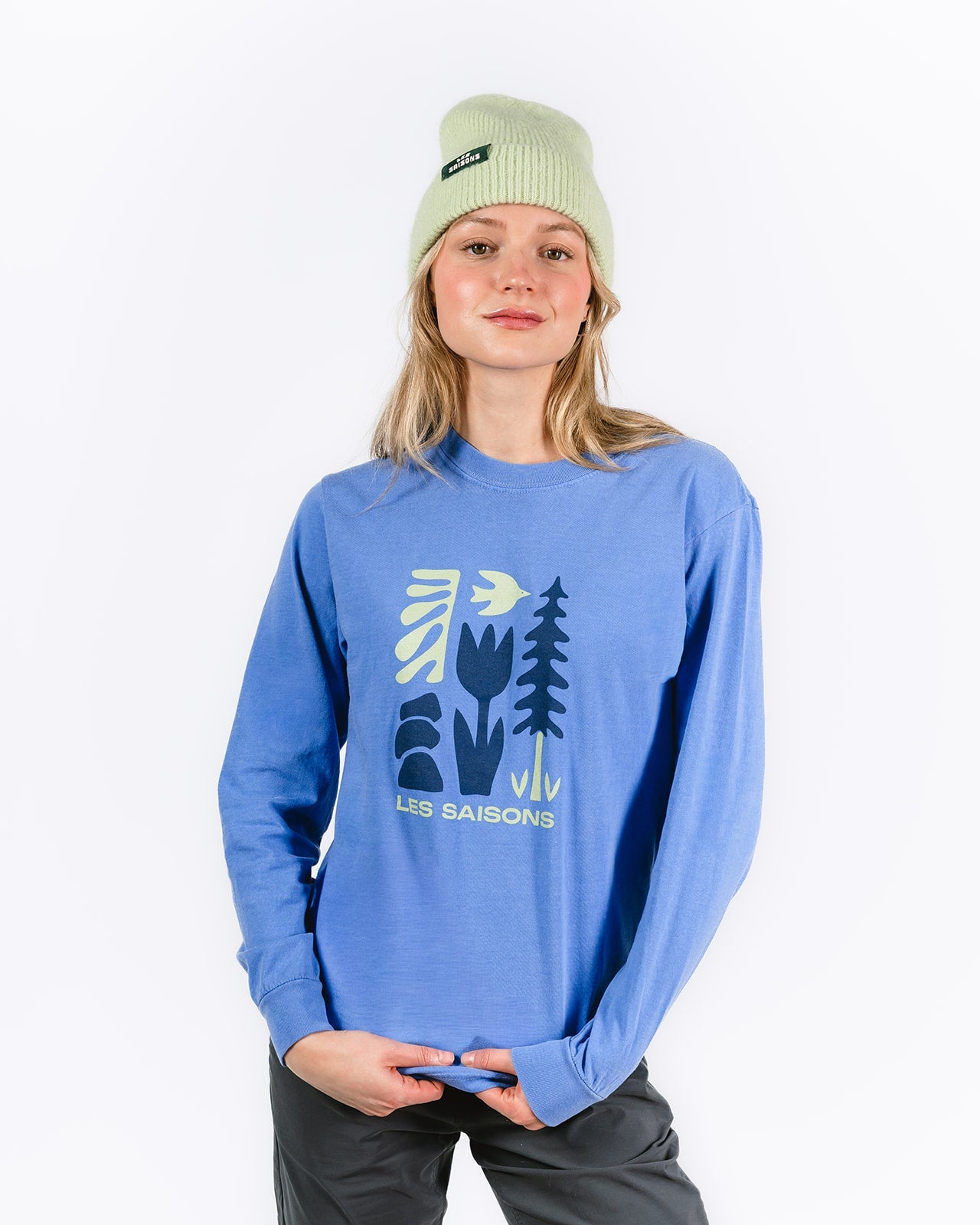 T-shirt bleu unisexe à manches longues - Les Saisons