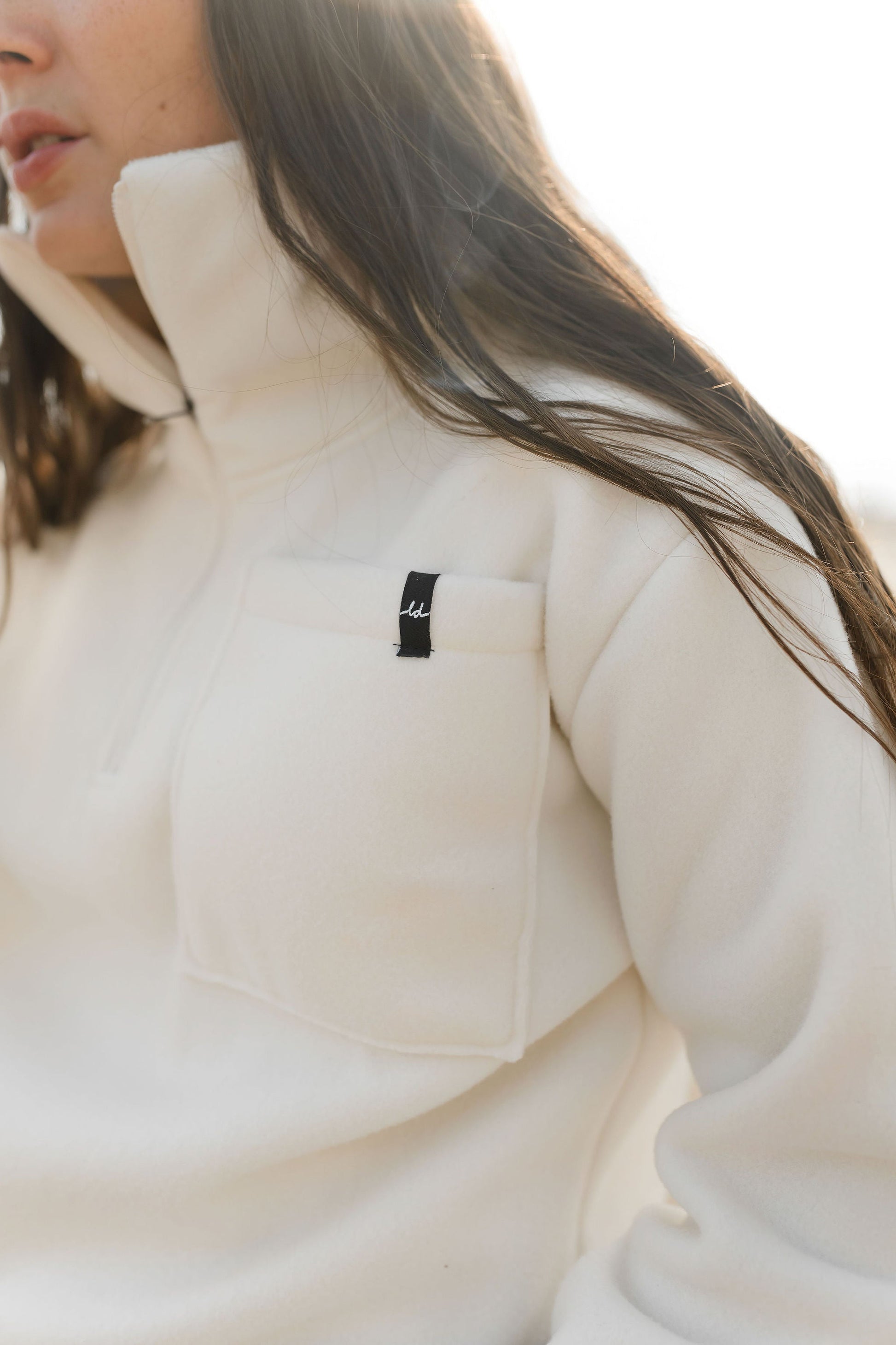 Polar demi-zip blanc