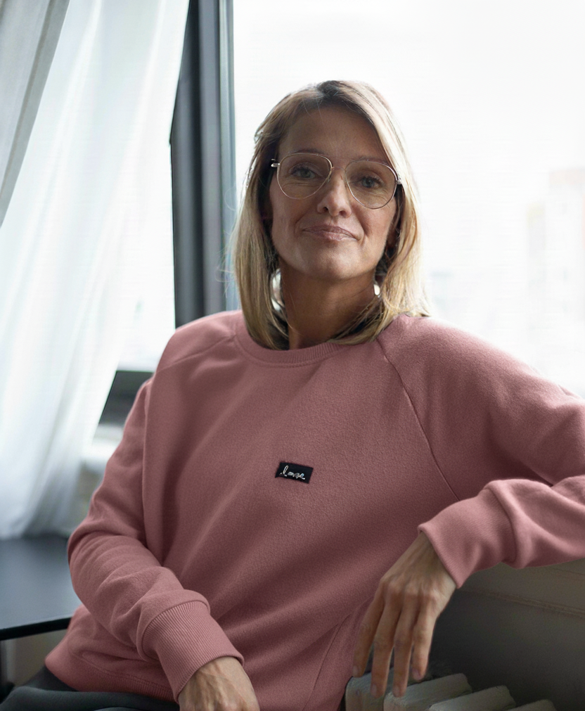 Chandail rose à manches raglan