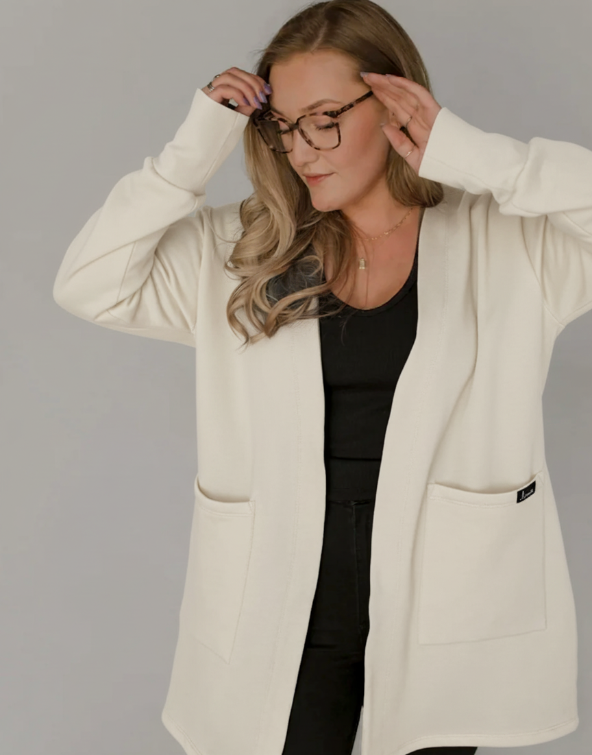 Cardigan ouaté blanc