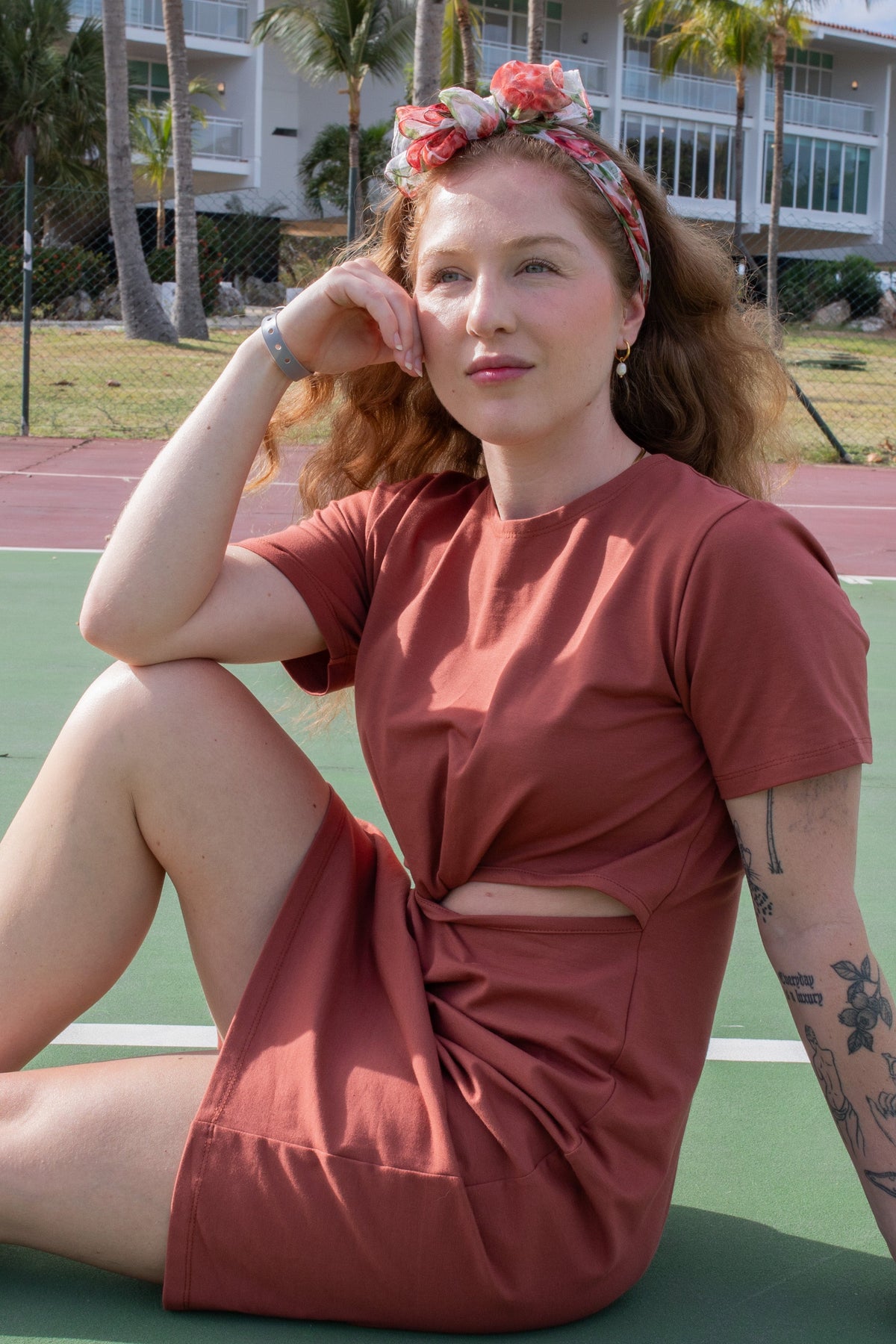 Robe twist manches courtes